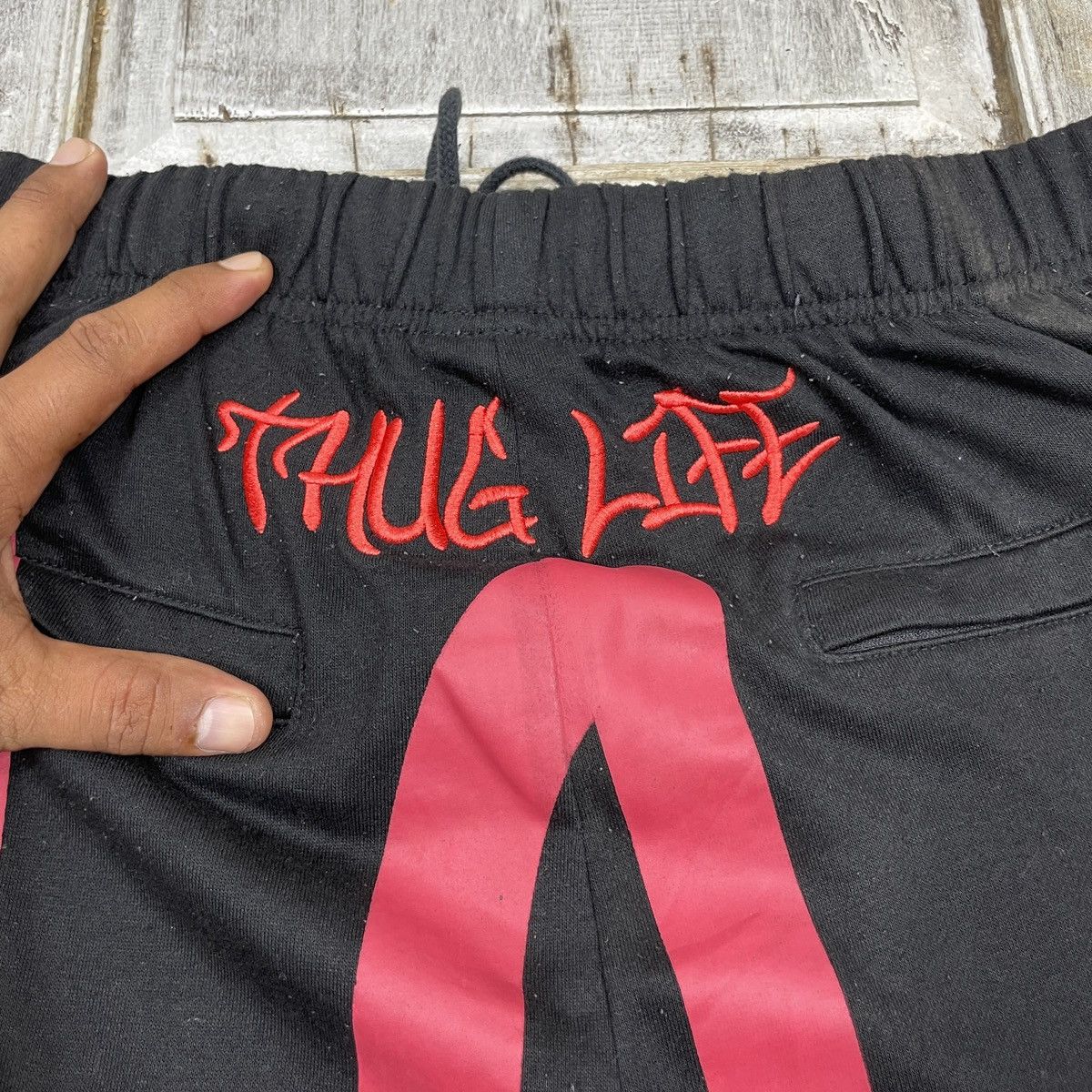 Los Angeles Apparel × Vintage Vintage Los Angeles Thug Life Distressed Sweatpant Size US 34 / EU 50 - 5 Thumbnail