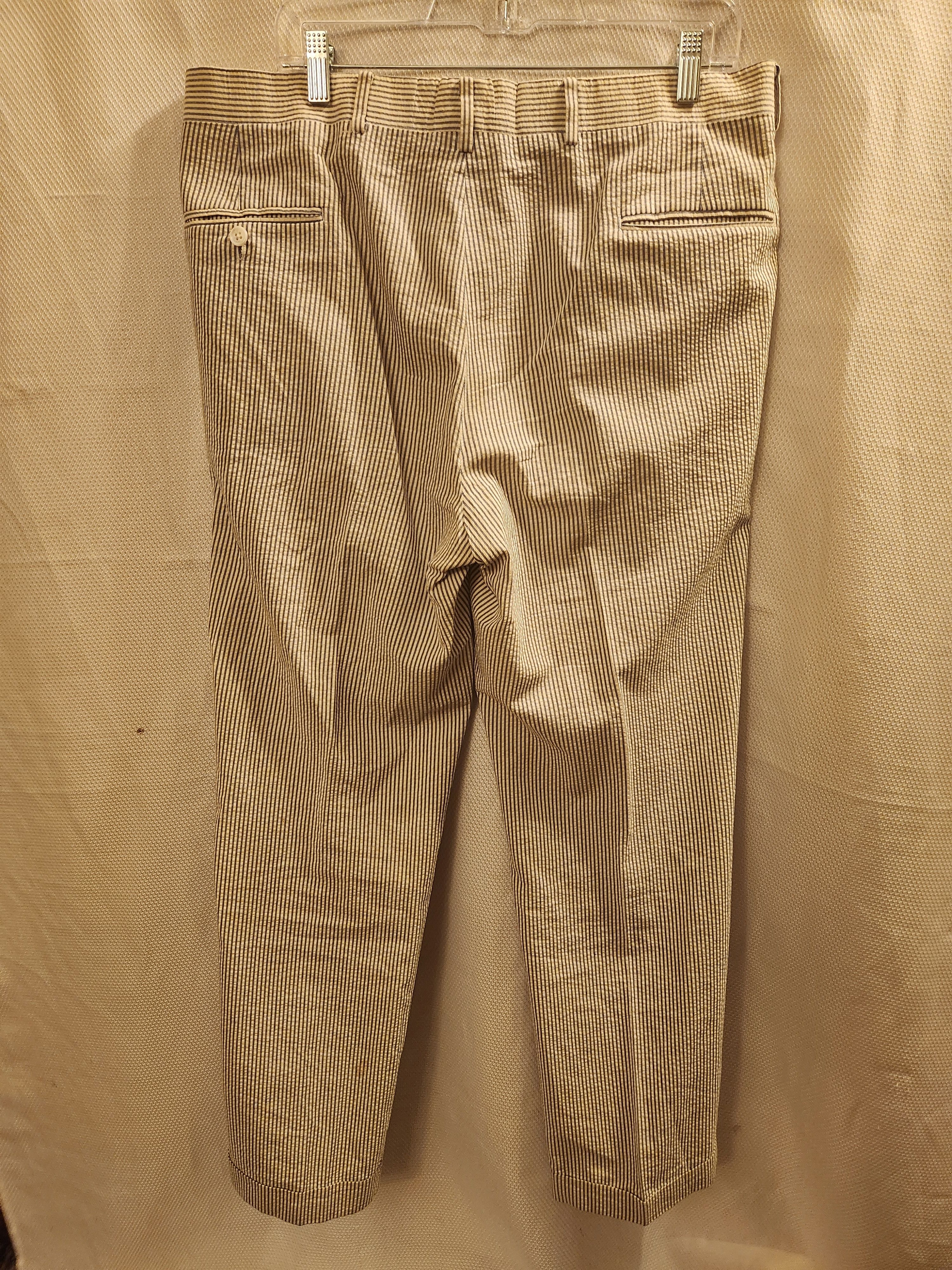 Jos. A. Bank 100% Cotton White and Gray Seersucker Suit Size 42R - 4 Thumbnail
