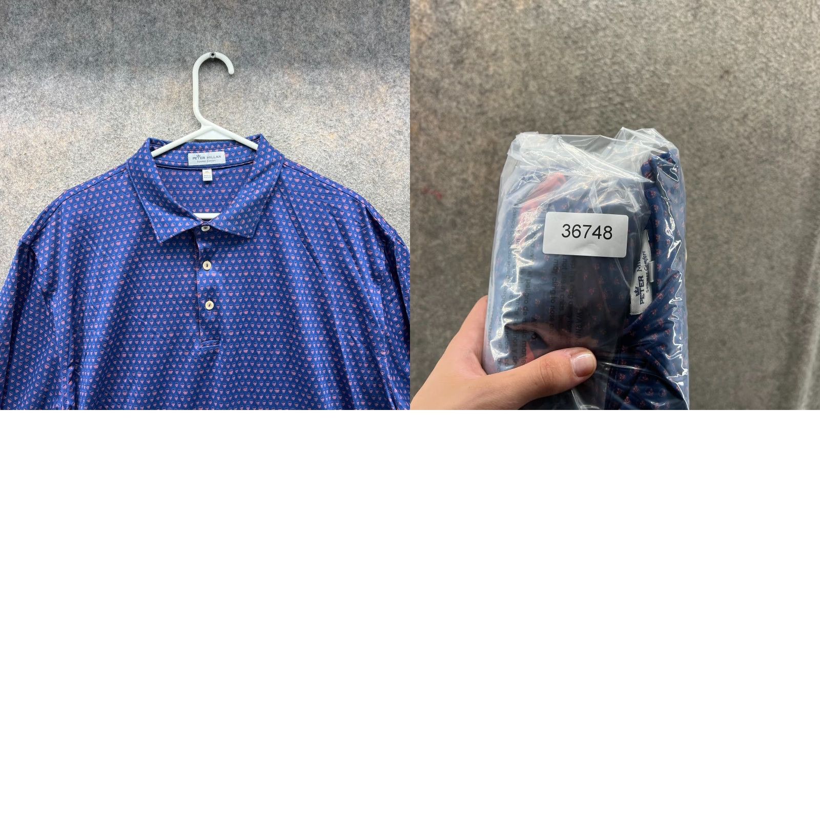 Peter Millar Peter Millar Polo Shirt Mens XL Blue Skull AOP Summer Comfort Performance Jersey Size US XL / EU 56 / 4 - 8 Thumbnail