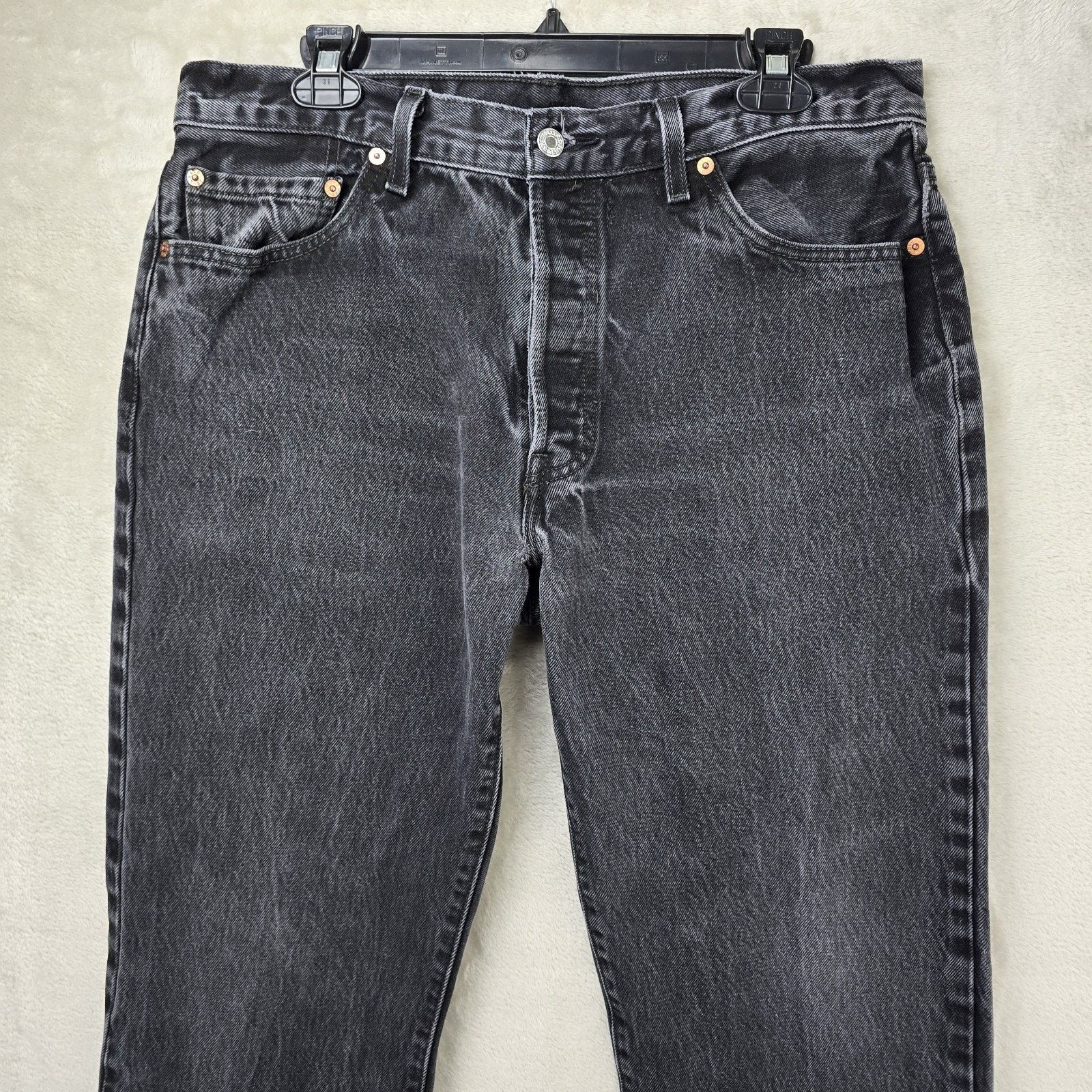 Levi's Vintage Levis Jeans 36x34 (Fits 34x31) Black 501 Y2K 2008 Size US 34 / EU 50 - 2 Thumbnail