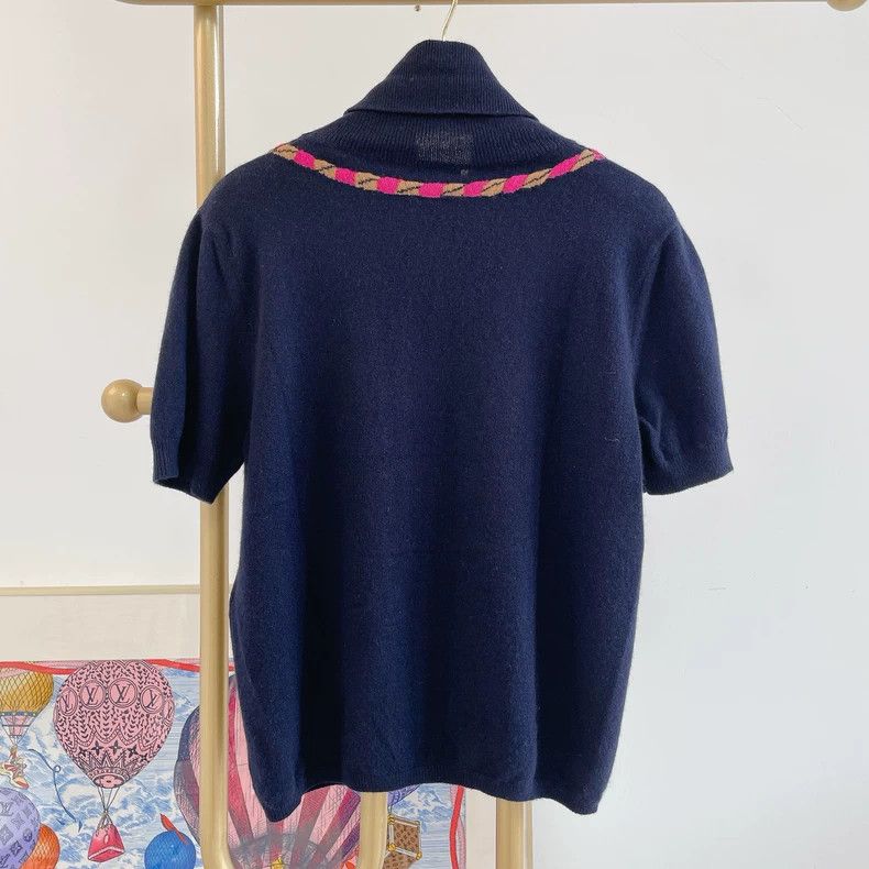 Chanel Chanel Blue high-necked knitwear 2504-Nextarrow Size XS / US 0-2 / IT 36-38 - 2 Thumbnail