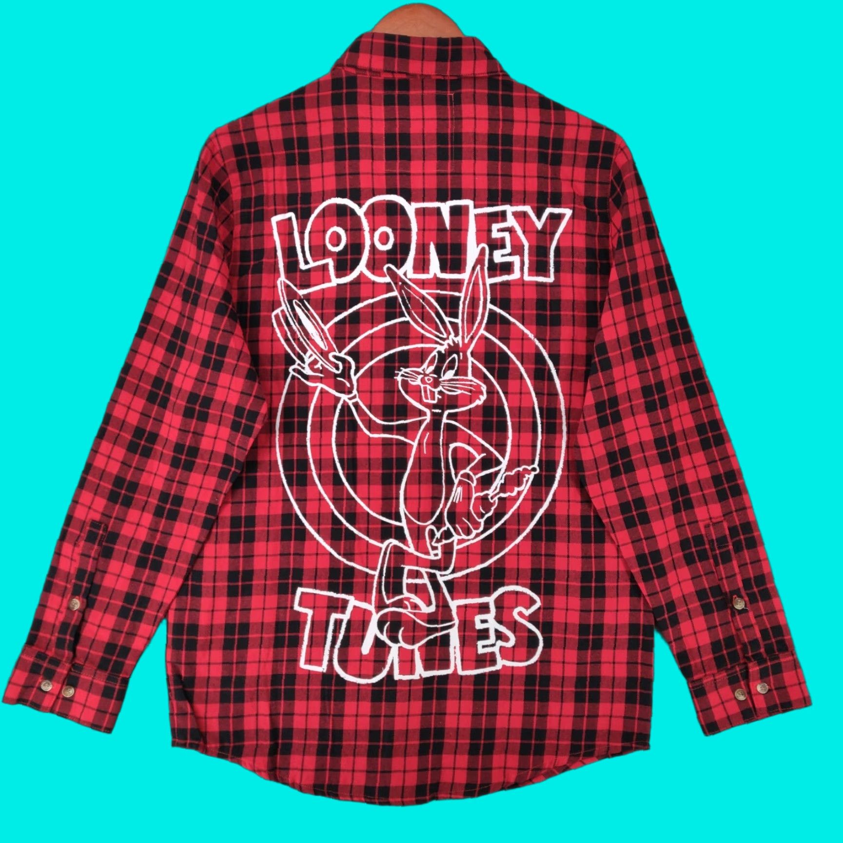 Vintage Cakeworthy Shirt Looney Tunes Mens Small Plaid Long Sleeve Flannel Bugs Bunny Size US S / EU 44-46 / 1 - 1 Thumbnail