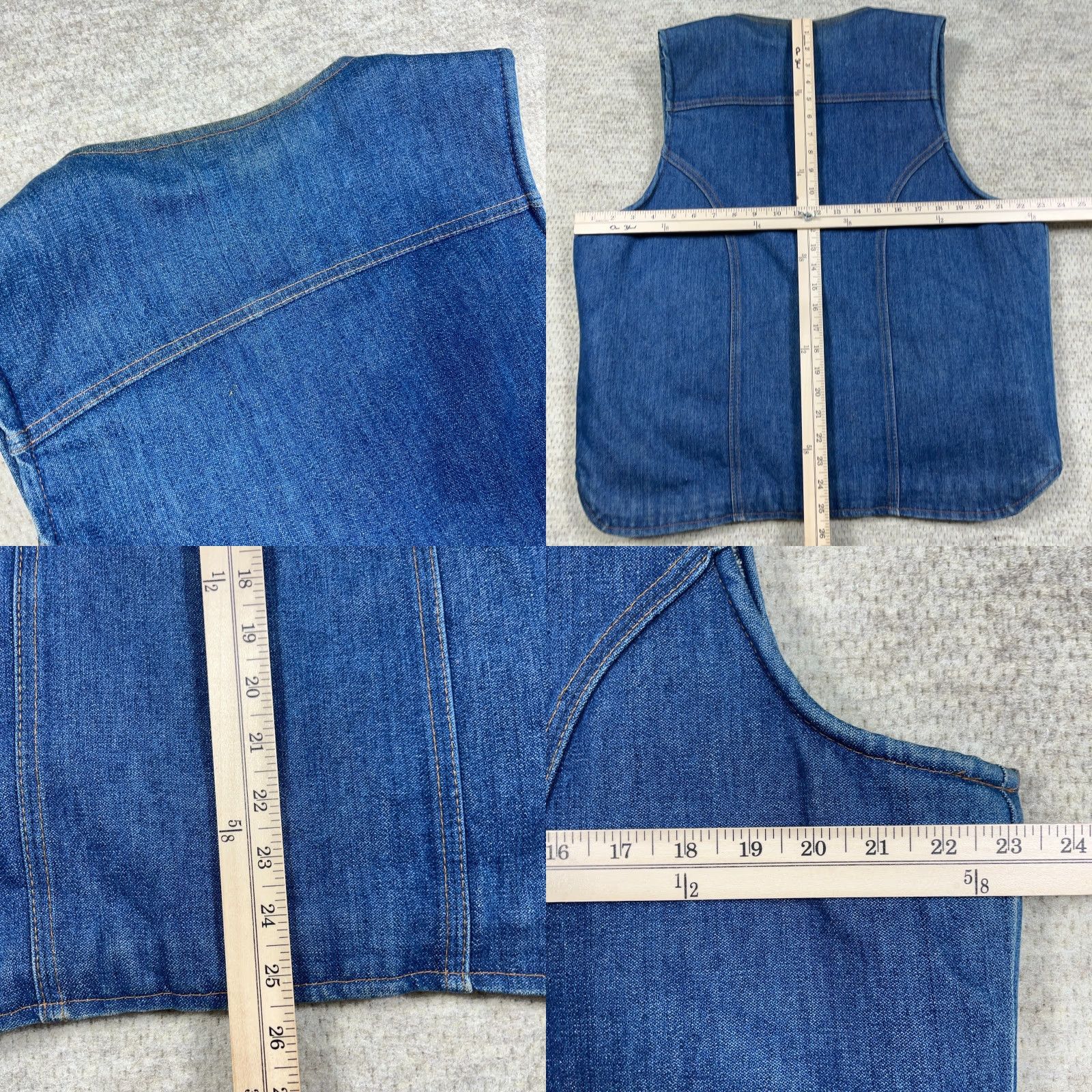 Wrangler VINTAGE Wrangler Denim Vest Men XL Blue Jeans No Fault Sherpa Lined 70s 80s USA Wrangler Size US 36 / EU 52 - 8 Thumbnail