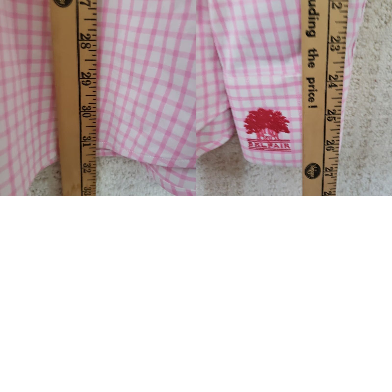Peter Millar Peter Millar Summer Comfort Pink Check Shirt XL Mens Long Sleeve Button-Up Button-Front Embroidered Belfair Logo Size 46R - 9 Thumbnail