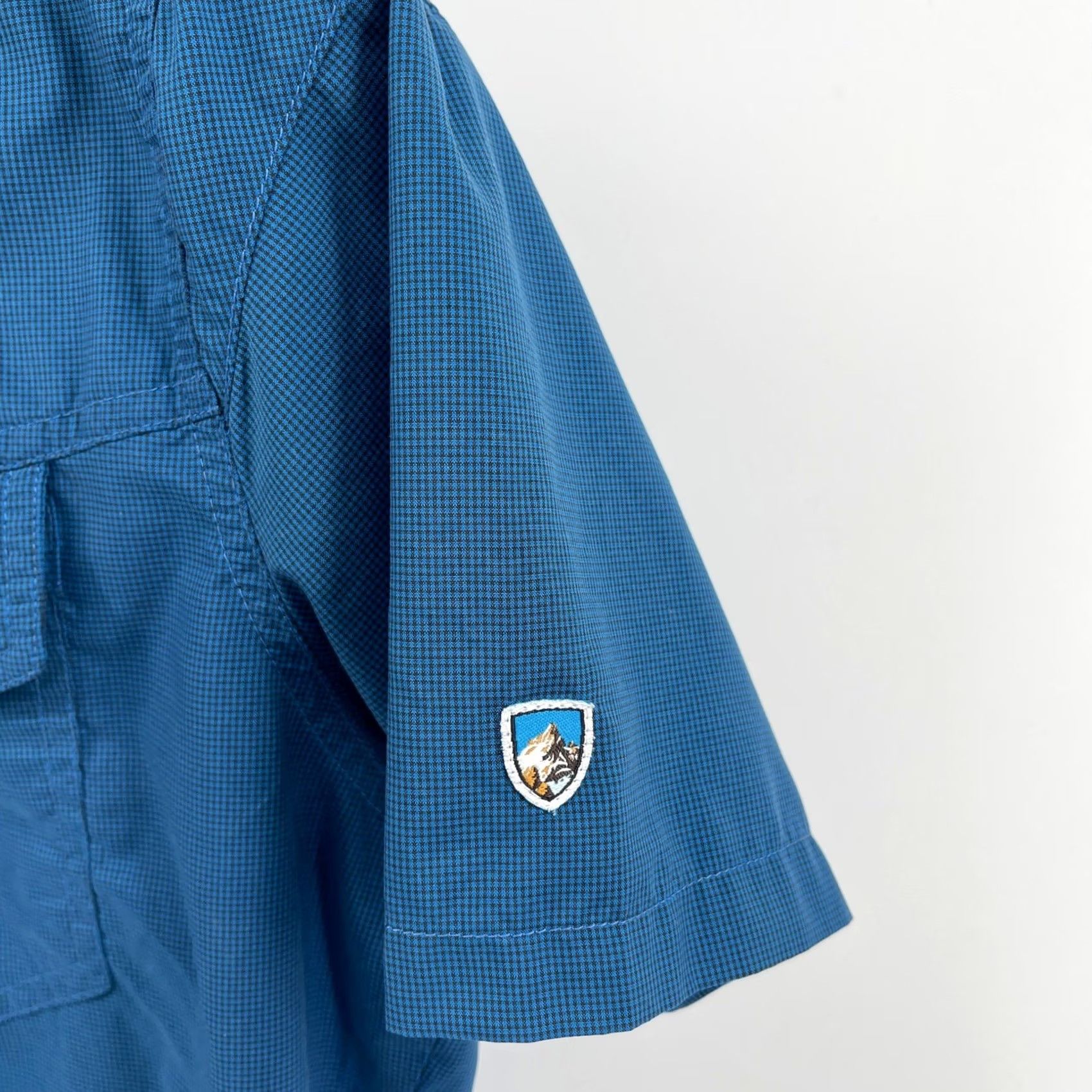 Vintage Kuhl Mens Short Sleeve Button Up Outdoor Adventure Blue Check Shirt Size US S / EU 44-46 / 1 - 6 Thumbnail