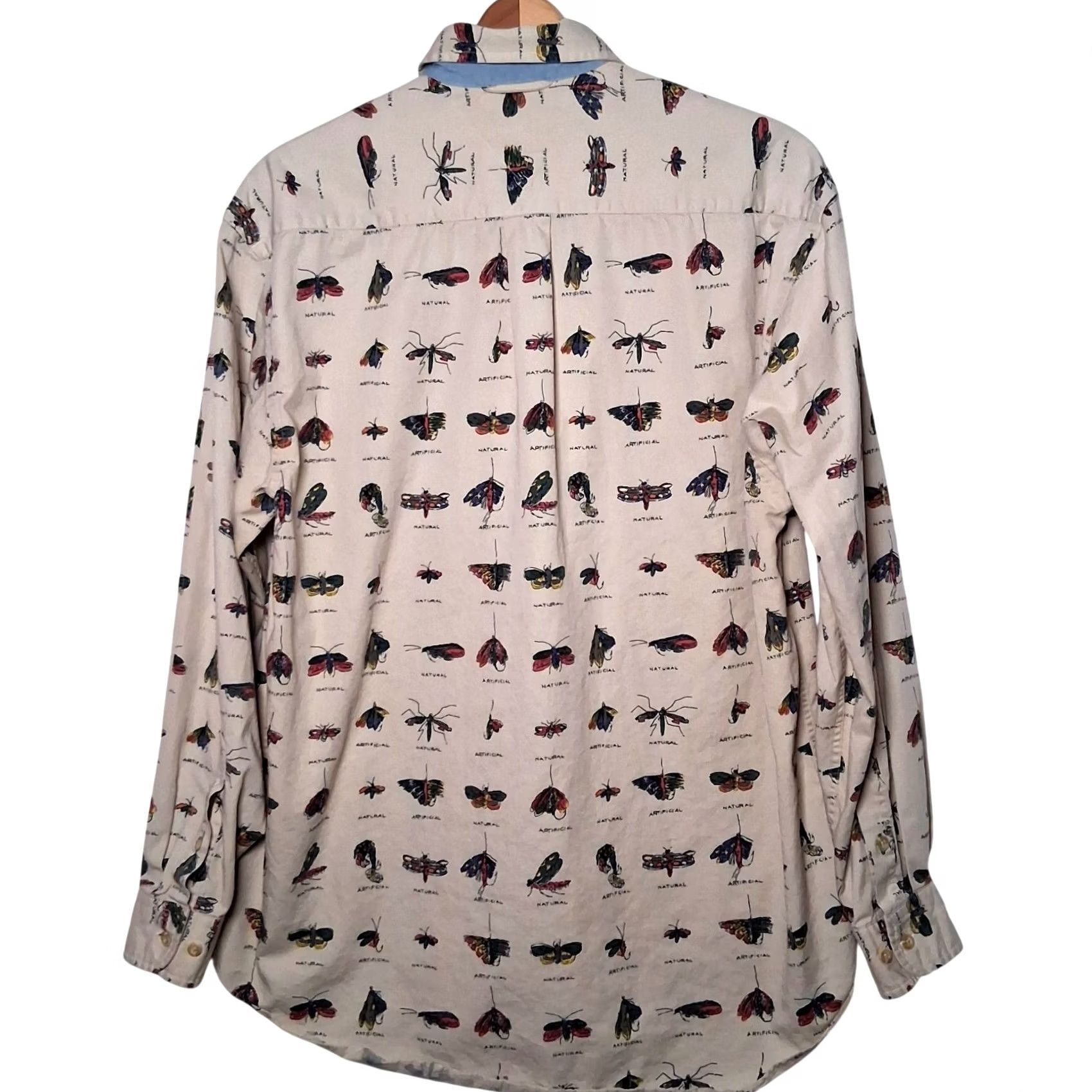 Tommy Hilfiger VINTAGE Tommy Hilfiger Shirt Men Small Fly Fishing Lures Fisherman Outdoors Fish Button-Down Collared Long Sleeve Beige Cotton Size US S / EU 44-46 / 1 - 3 Thumbnail