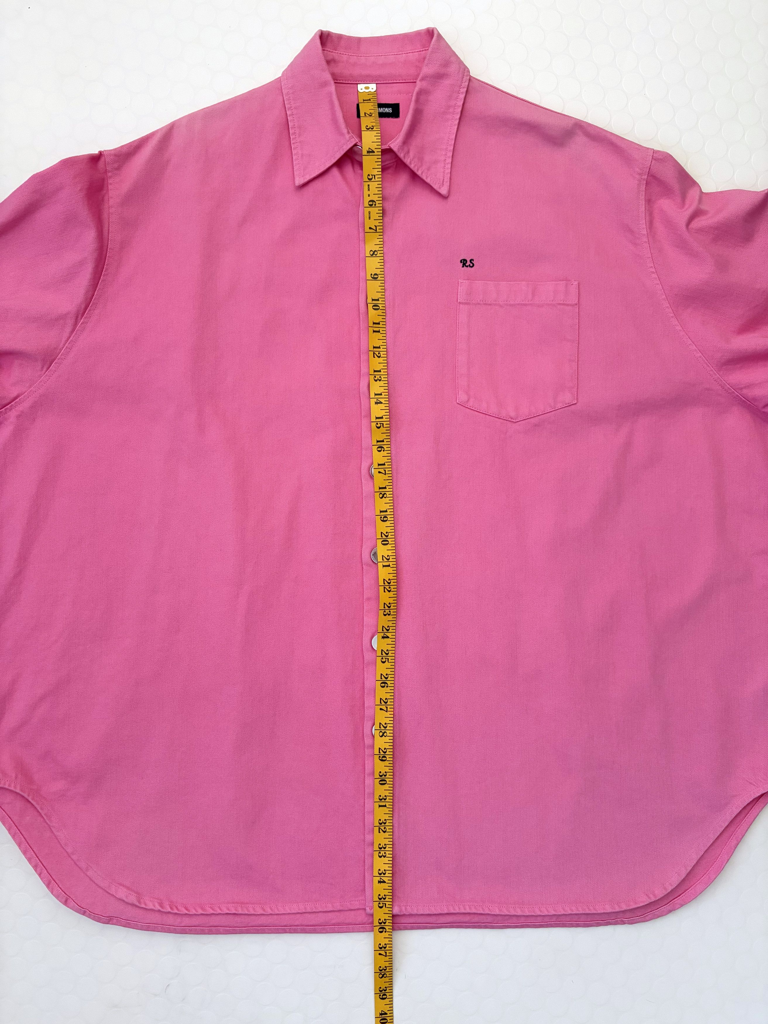 Raf Simons AW21 'Big Fit Denim Shirt' Light Pink Size US L / EU 52-54 / 3 - 11 Thumbnail