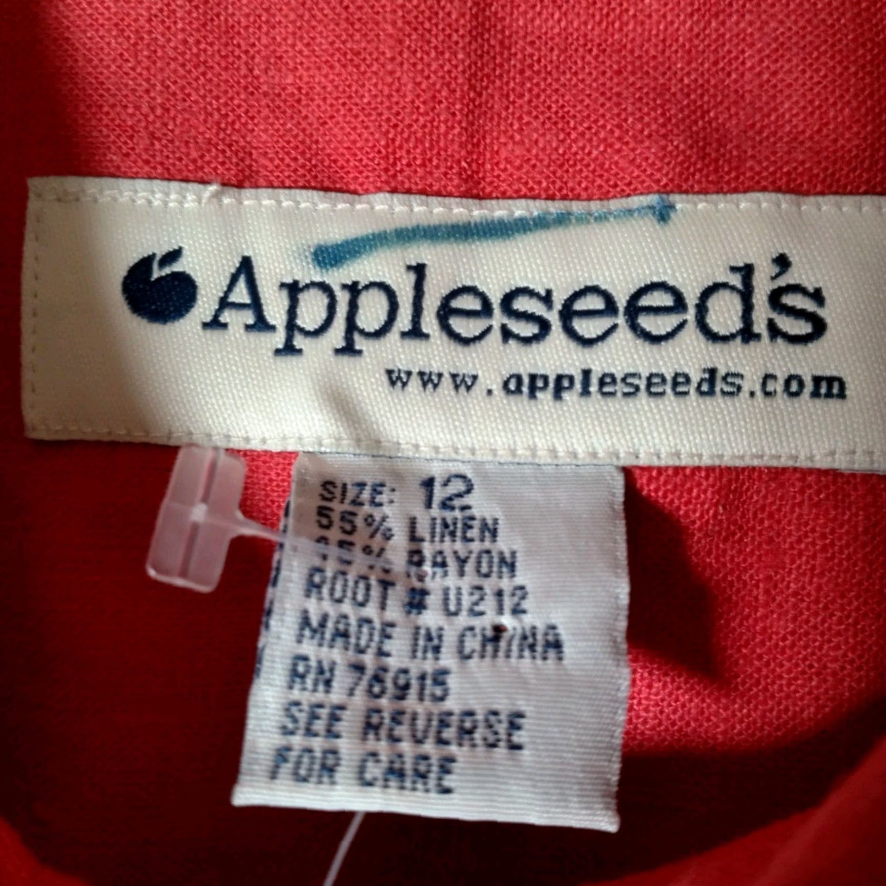 Vintage Appleseed's Blouse Women Size 12 Salmon Linen Rayon Short Sleeve Collared Button-Front Professional Business Casual Classic Capsule Wardrobe Womens Size XL / US 12-14 / IT 48-50 - 6 Thumbnail