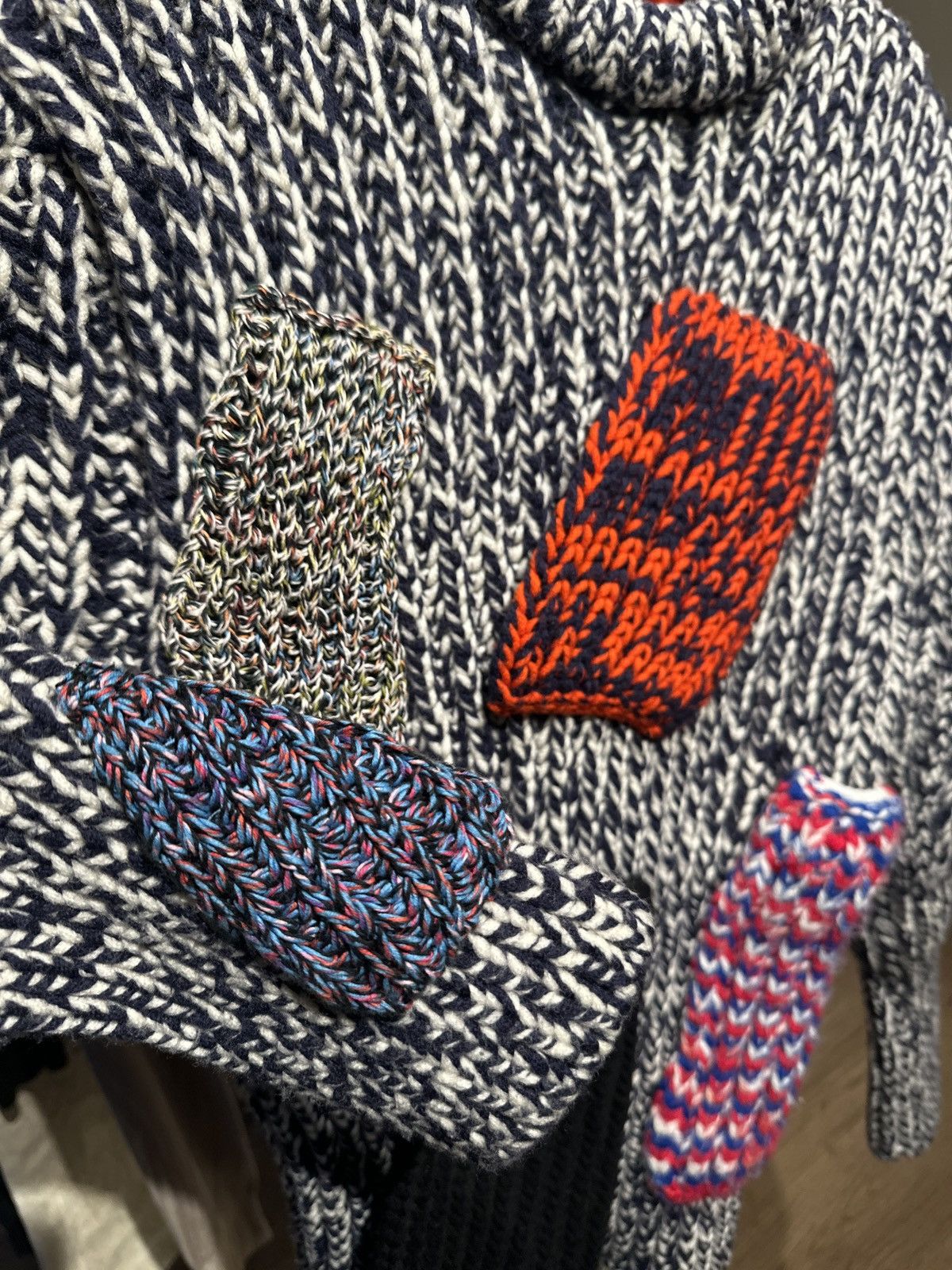 Raf Simons / Sterling Ruby ニットセーター Raf Simons Sterling ruby RARE heavy knit patchwork sweater