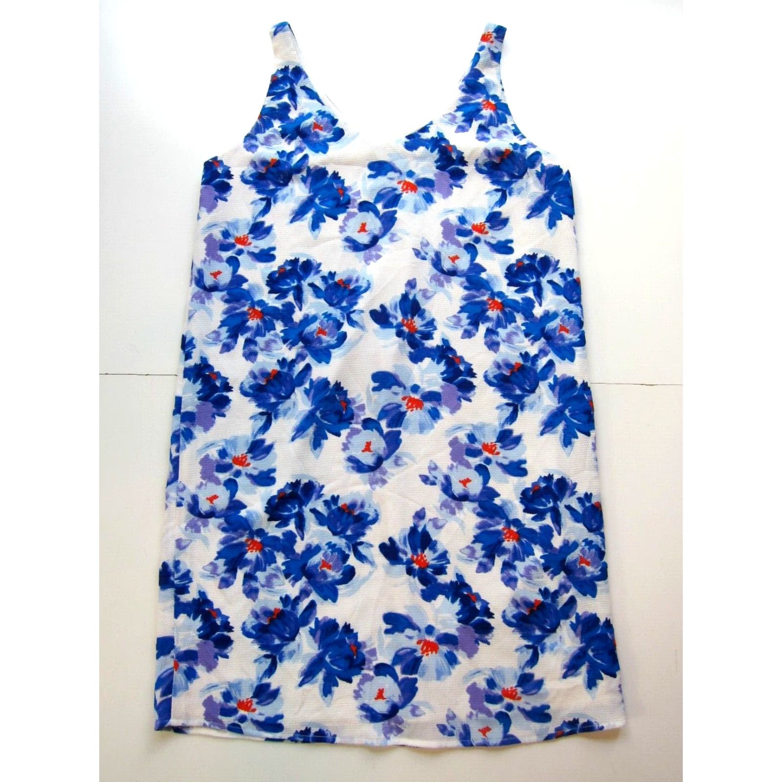 Vintage Halogen Floral Shift Tunic Tank Sun Dress Small Blue Size S / US 4 / IT 40 - 2 Thumbnail