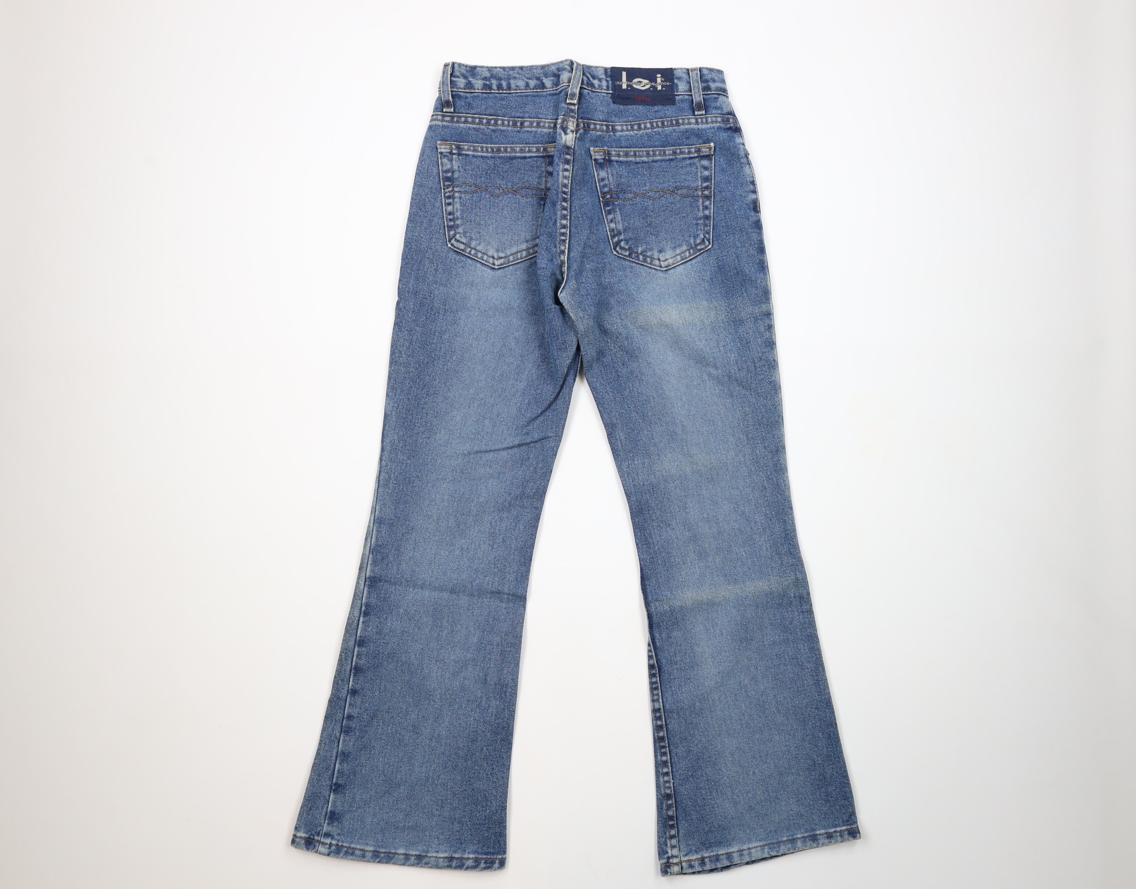 Vintage Vintage 90s Y2K Streetwear Flared Wide Leg Denim Jeans Blue Size 27" / US 4 / IT 40 - 8 Thumbnail
