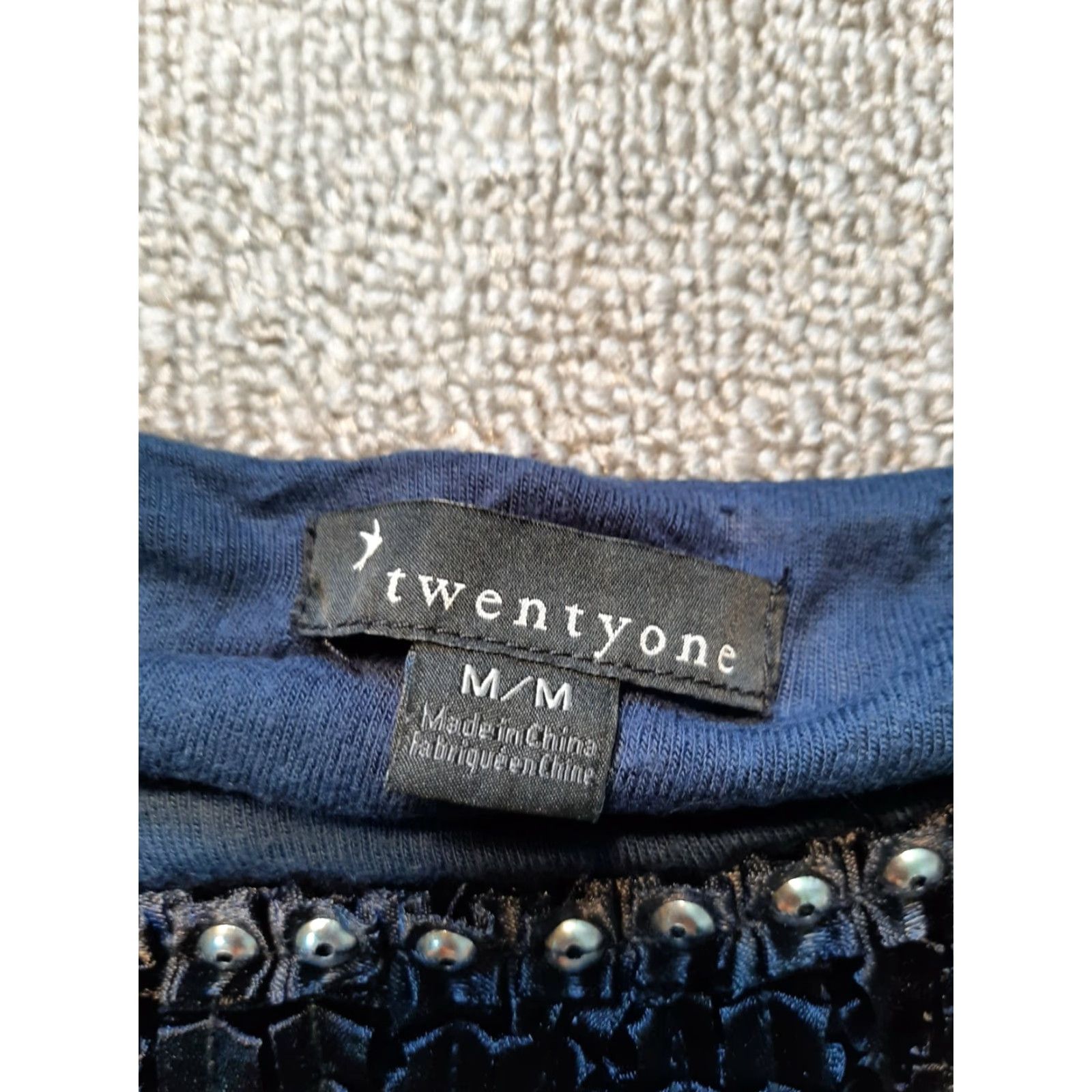 Vintage TWENTY ONE Women's Top Tank Shirt Medium M Blue Sleeveless Size M / US 6-8 / IT 42-44 - 5 Thumbnail