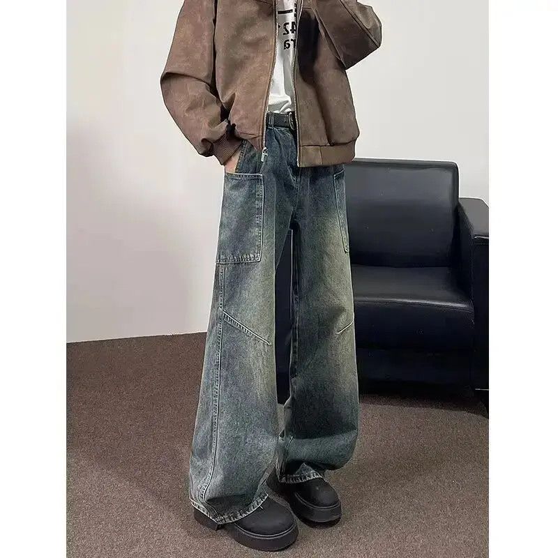 Japanese Brand Retro loose straight leg casual pocket jeans Size US 32 / EU 48 - 6 Thumbnail