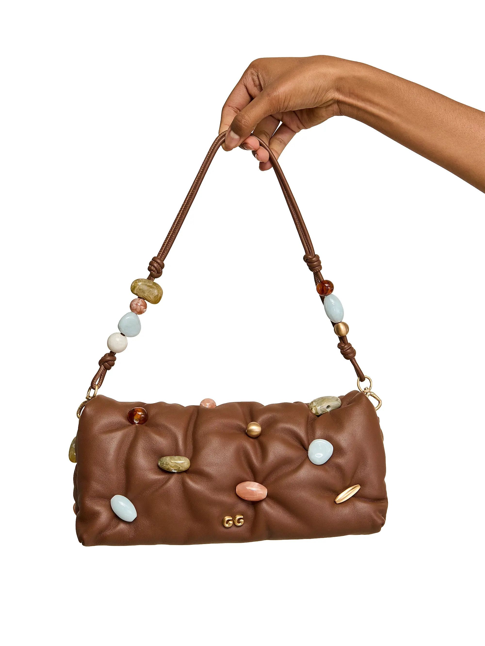 Cult Gaia os11x0526 Size: OS / Amalia Beaded Leather Top Handle Bag Size ONE SIZE - 4 Thumbnail