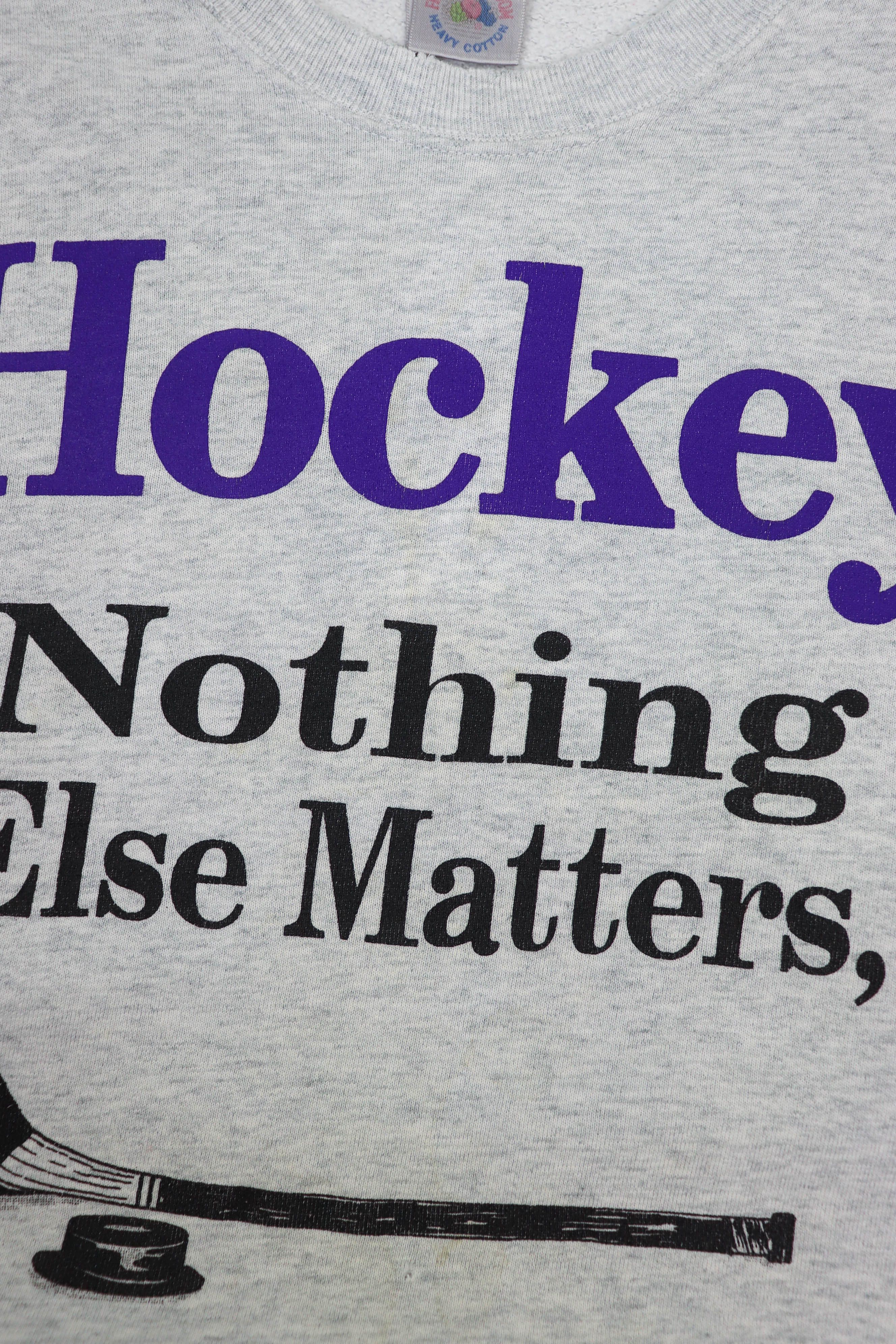 NHL Hockey Nothing Else Matters Vintage 90s Graphic Sweatshirt Size US XL / EU 56 / 4 - 6 Thumbnail