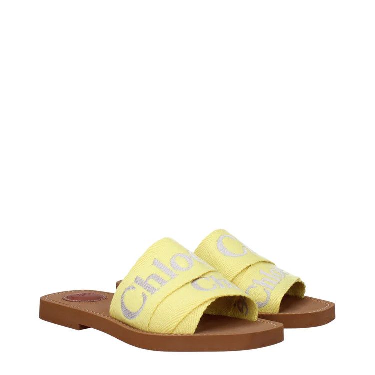 Chloe ob1o1e1024 Fabric Slippers Clogs in Yellow Size US 7 / IT 37 - 2 Thumbnail