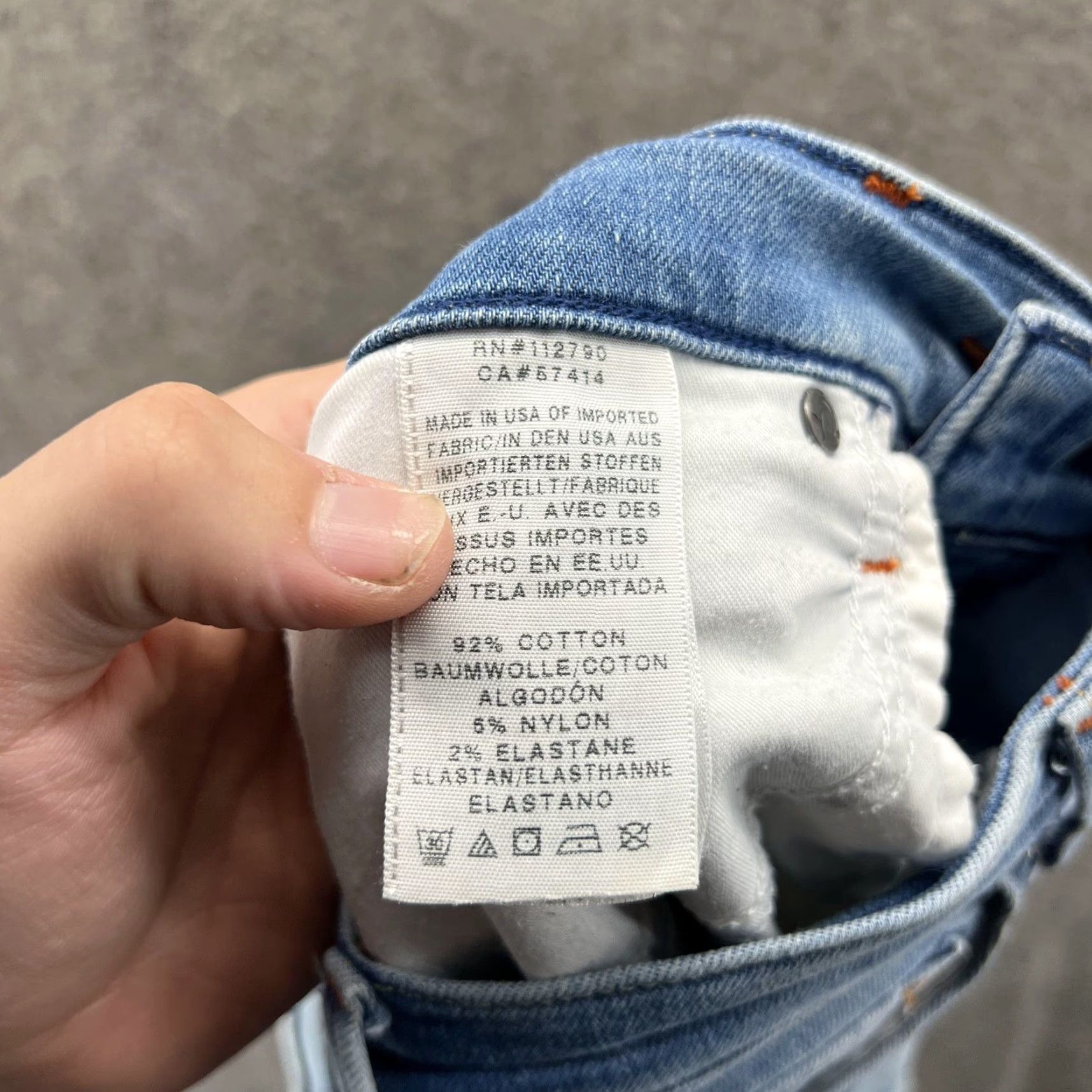 True Religion True Religion Casey Skinny Jeans Womens 25 Light Wash Distressed Stretch 25x28 Blue Denim Slim Pocket 5-Pocket Zip Womens Jeans Size 42" / US 20 - 3 Thumbnail