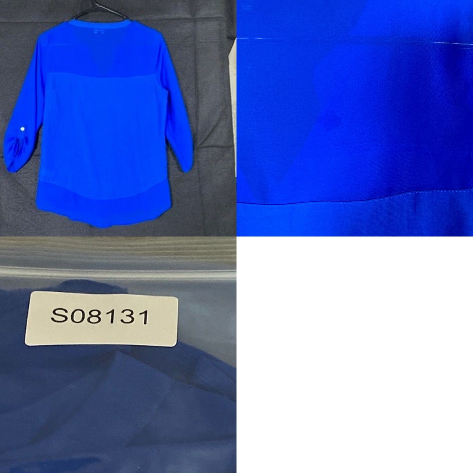 Express Express Blouse Women XS V-Neck Button Roll Tab Sleeve Sheer Blue Comfort Lightweight Casual Workwear Size XS / US 0-2 / IT 36-38 - 9 Thumbnail