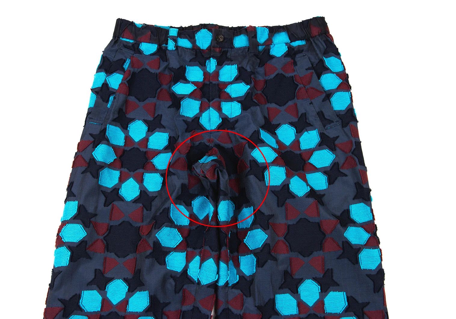 Issey Miyake A-POC INSIDE Jacquard Pants in Navy and Light Blue Size US 34 / EU 50 - 2 Thumbnail