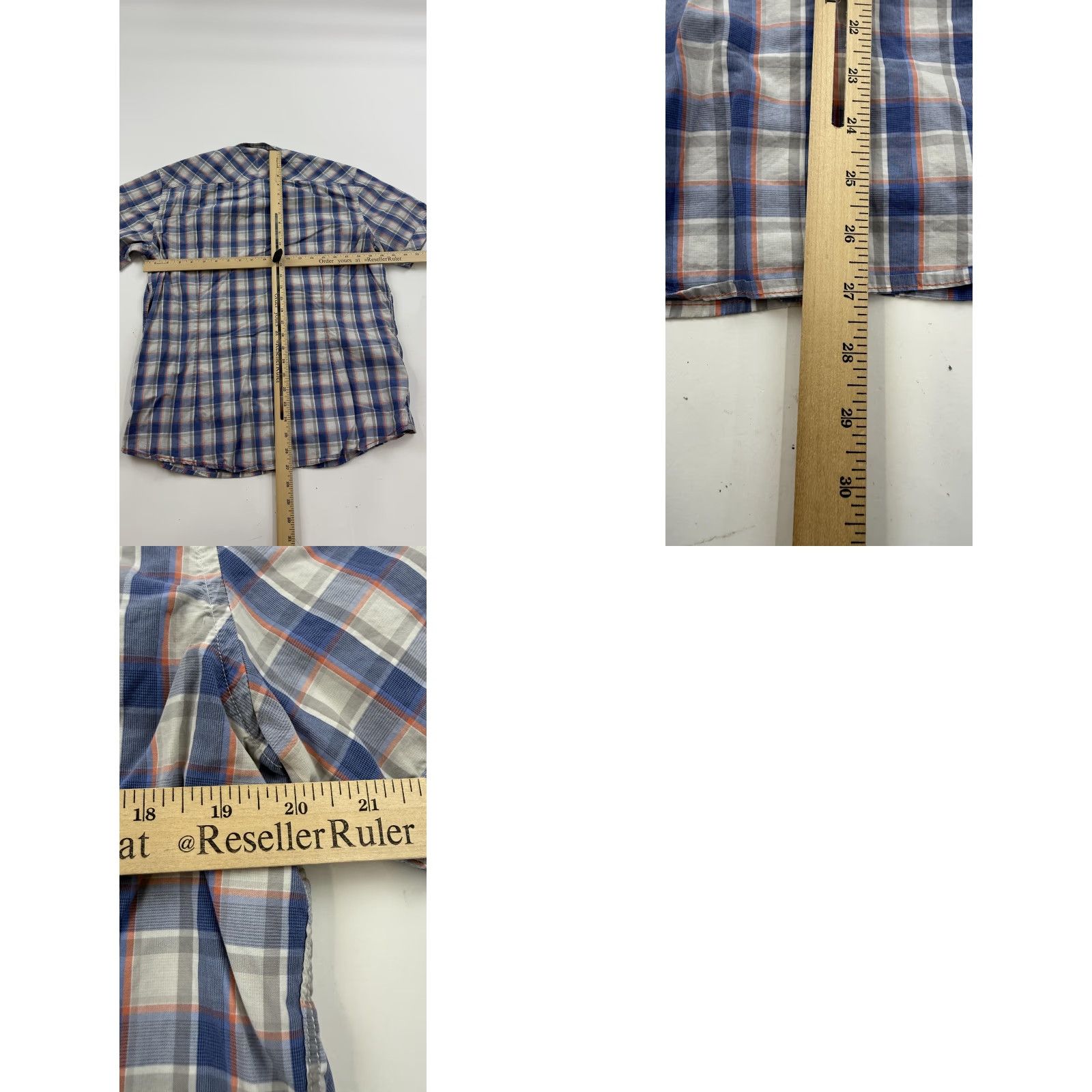 Vintage VINTAGE 7 Diamonds Shirt Mens XL Blue Gray Plaid Short Sleeve Button-Up Cotton Casual Size US XL / EU 56 / 4 - 8 Thumbnail