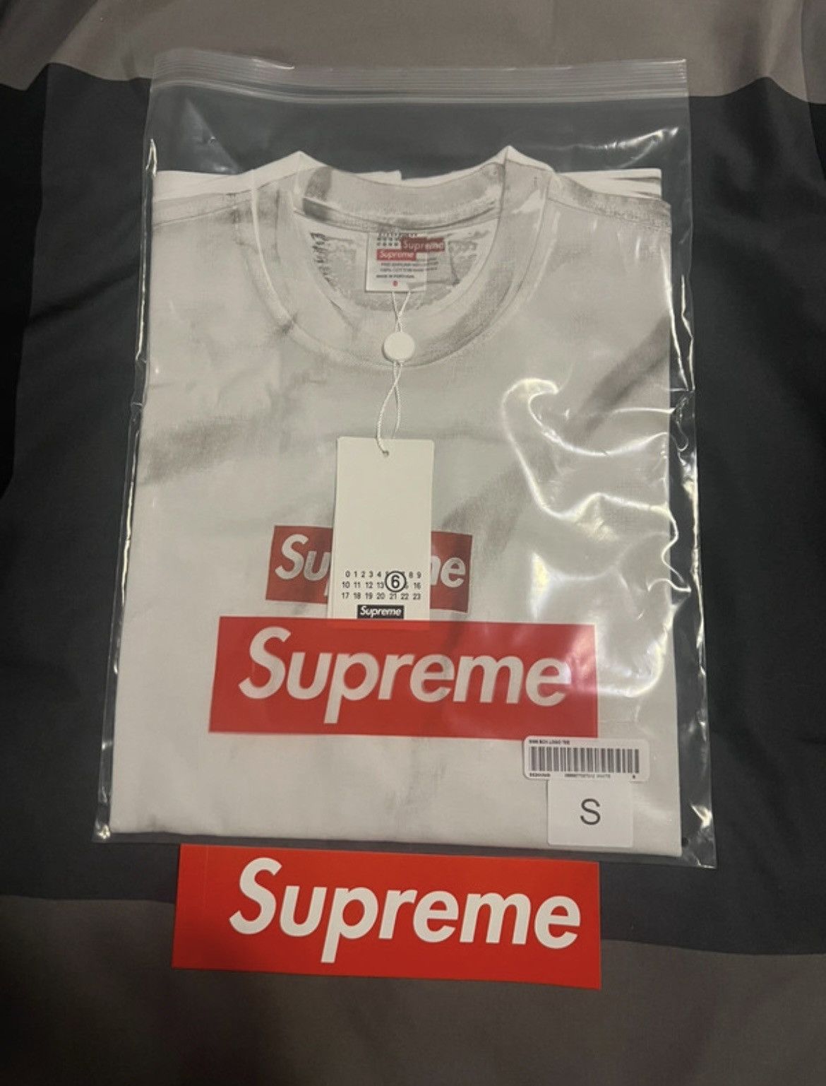 image of Box Logo T-Shirt Supreme X Mm6 Maison Margiela in White, Men's (Size Small)