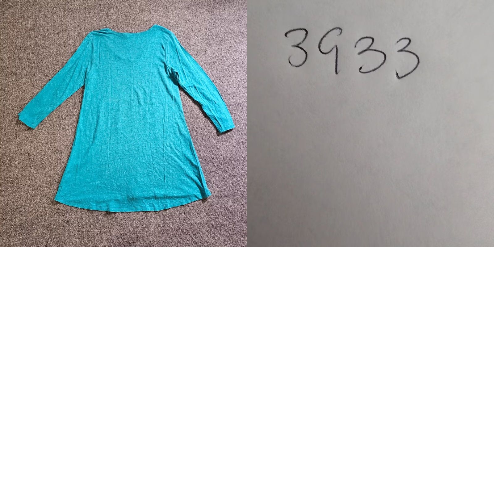 Habitat Habitat Dress Womens Large Green Teal Linen V-Neck 3/4 Sleeve A-Line Knee Length Beach Casual Size L / US 10 / IT 46 - 8 Thumbnail