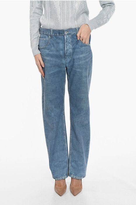 Bottega Veneta Denim Printed Leather Regular Fit Pants | Grailed