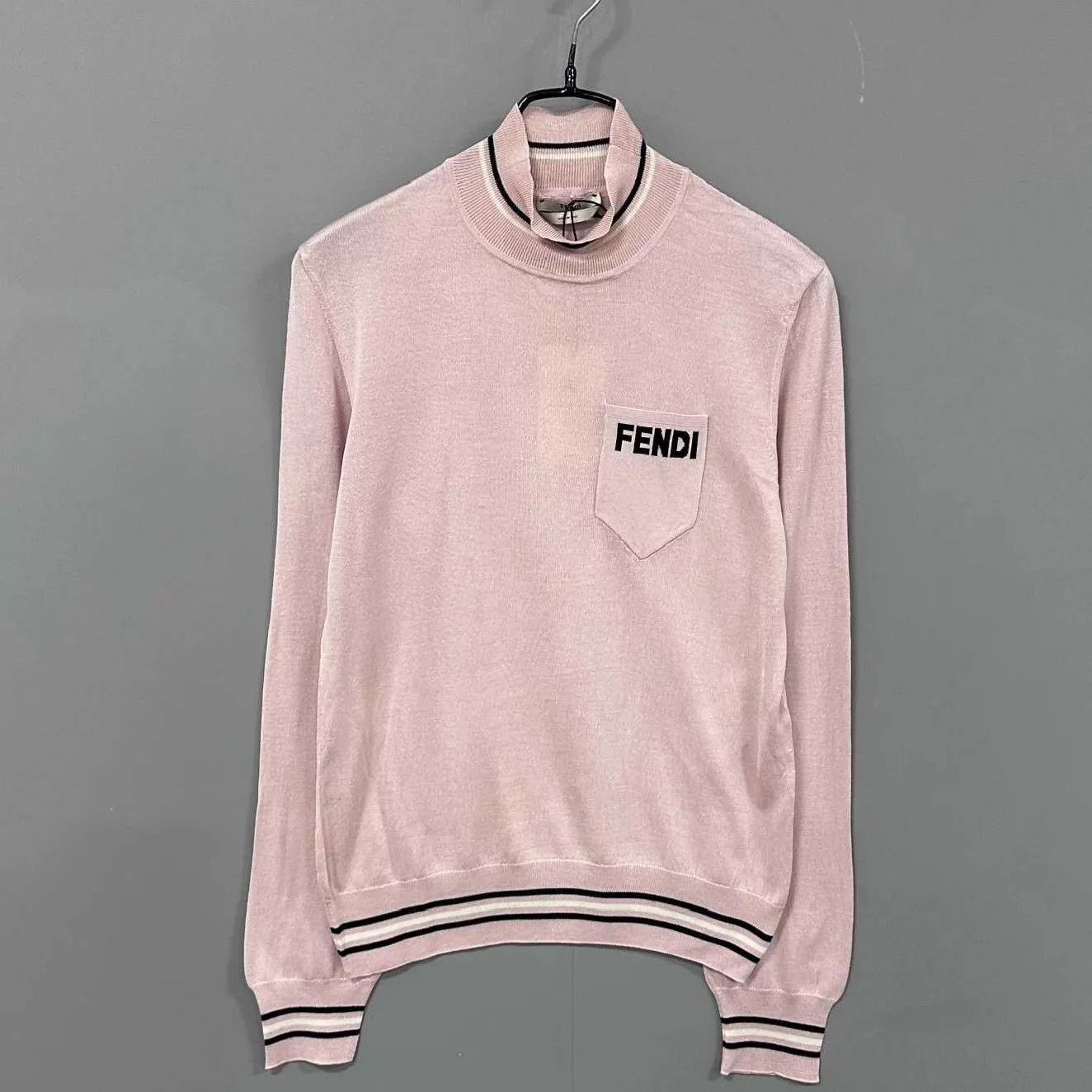 Fendi FENDI Pink Knit Long Sleeve Top Size 42 Size M / US 6-8 / IT 42-44 - 1 Thumbnail