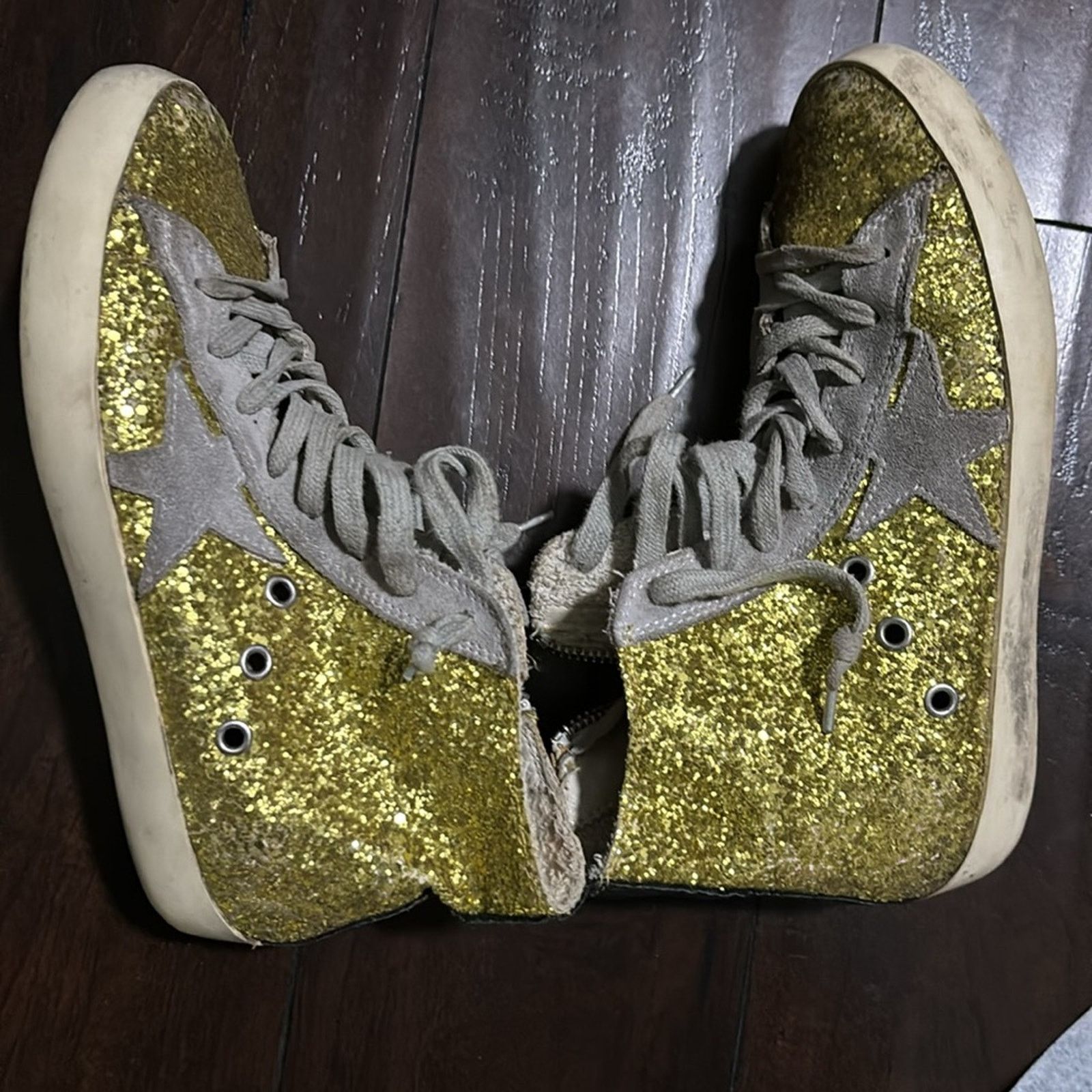 Golden Goose Golden Goose sneakers francy glitter n camoscio lime glitter Size US 5 / IT 35 - 5 Thumbnail