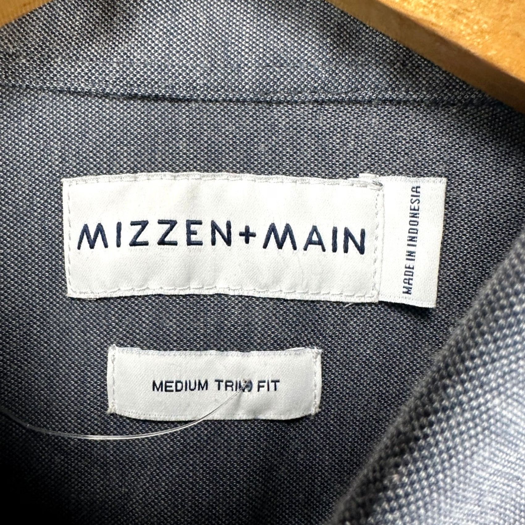 Mizzen+Main Mizzen+Main Button Down Shirt Mens Medium Gray Long Sleeve Casual Preppy Size US M / EU 48-50 / 2 - 4 Thumbnail