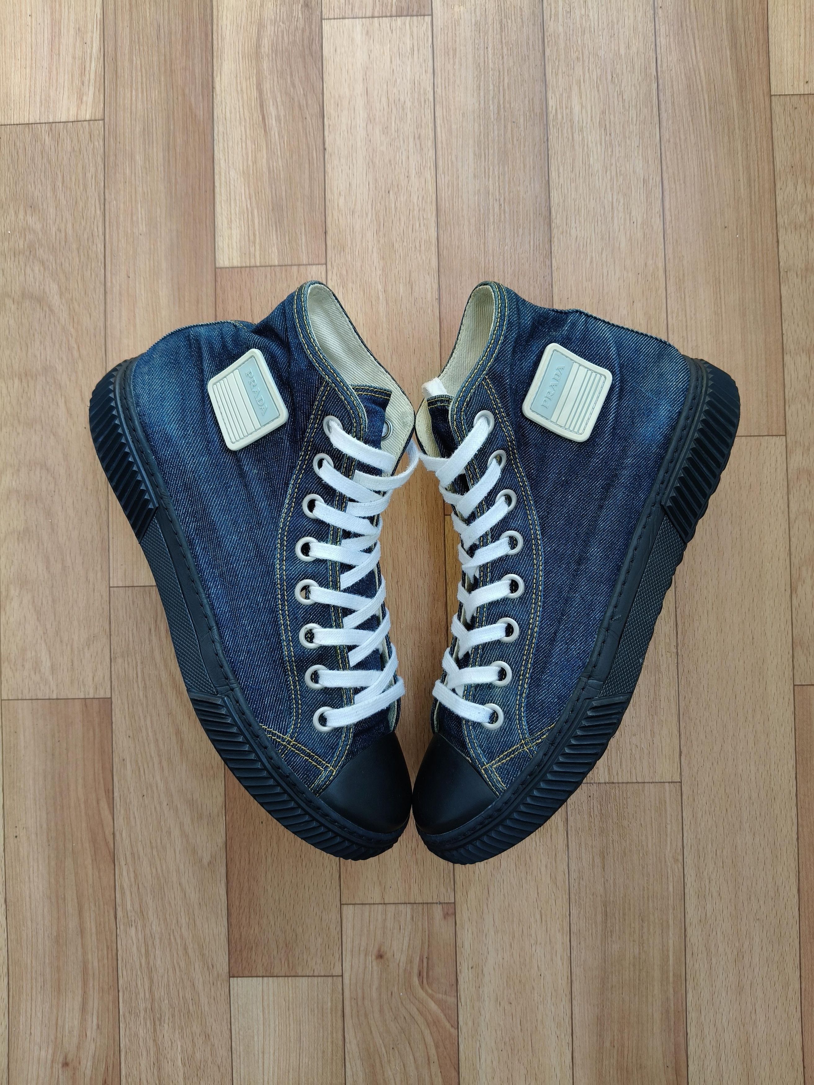 Prada Prada rare stratus high top blue canvas sneakers Size US 8.5 / EU 41-42 - 1 Thumbnail