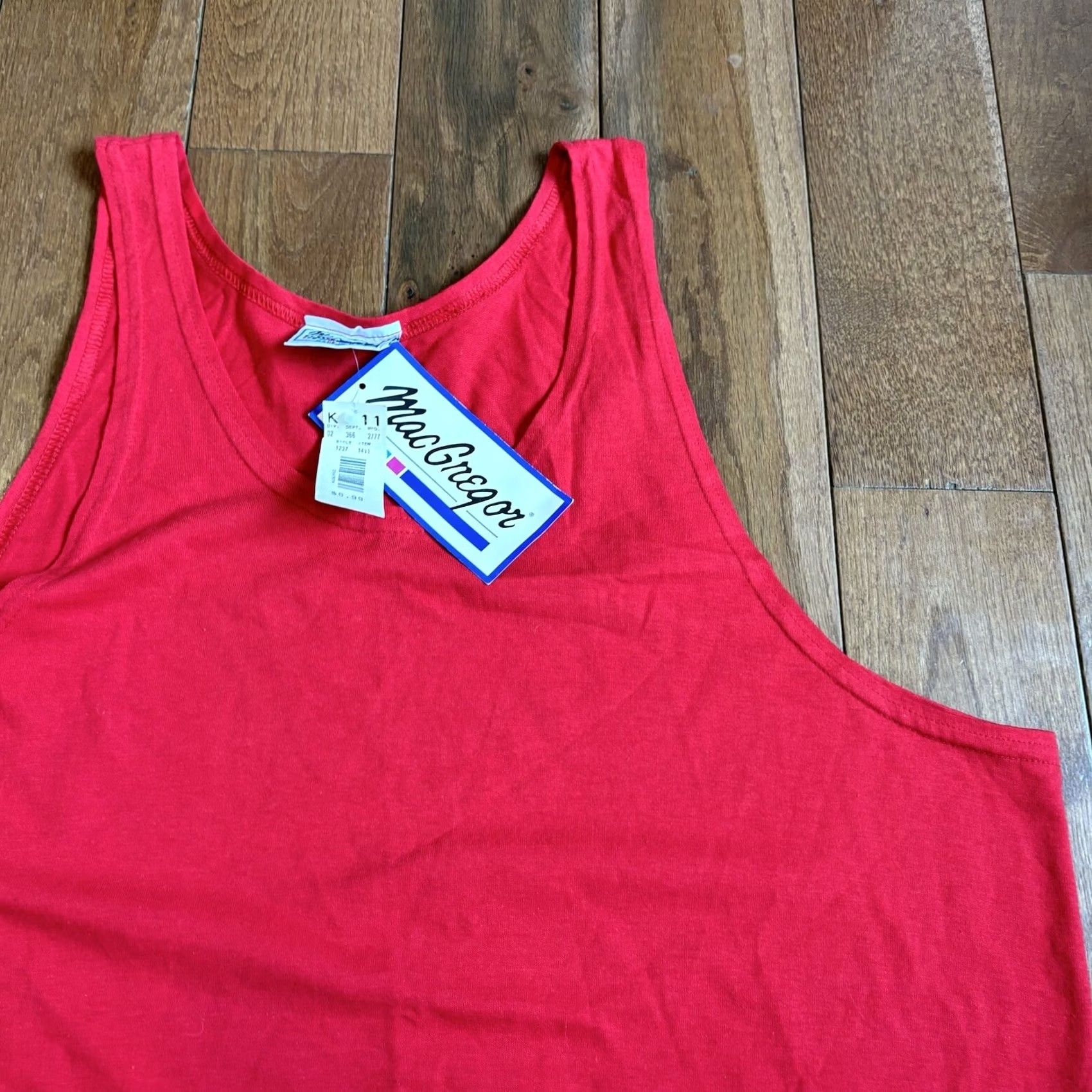 McGregor VINTAGE NWT MacGregor Muscle Tank Top Red Black Made in the USA XL Men Tank Sleeveless Scoop Neck Adult Large Size US XL / EU 56 / 4 - 2 Thumbnail