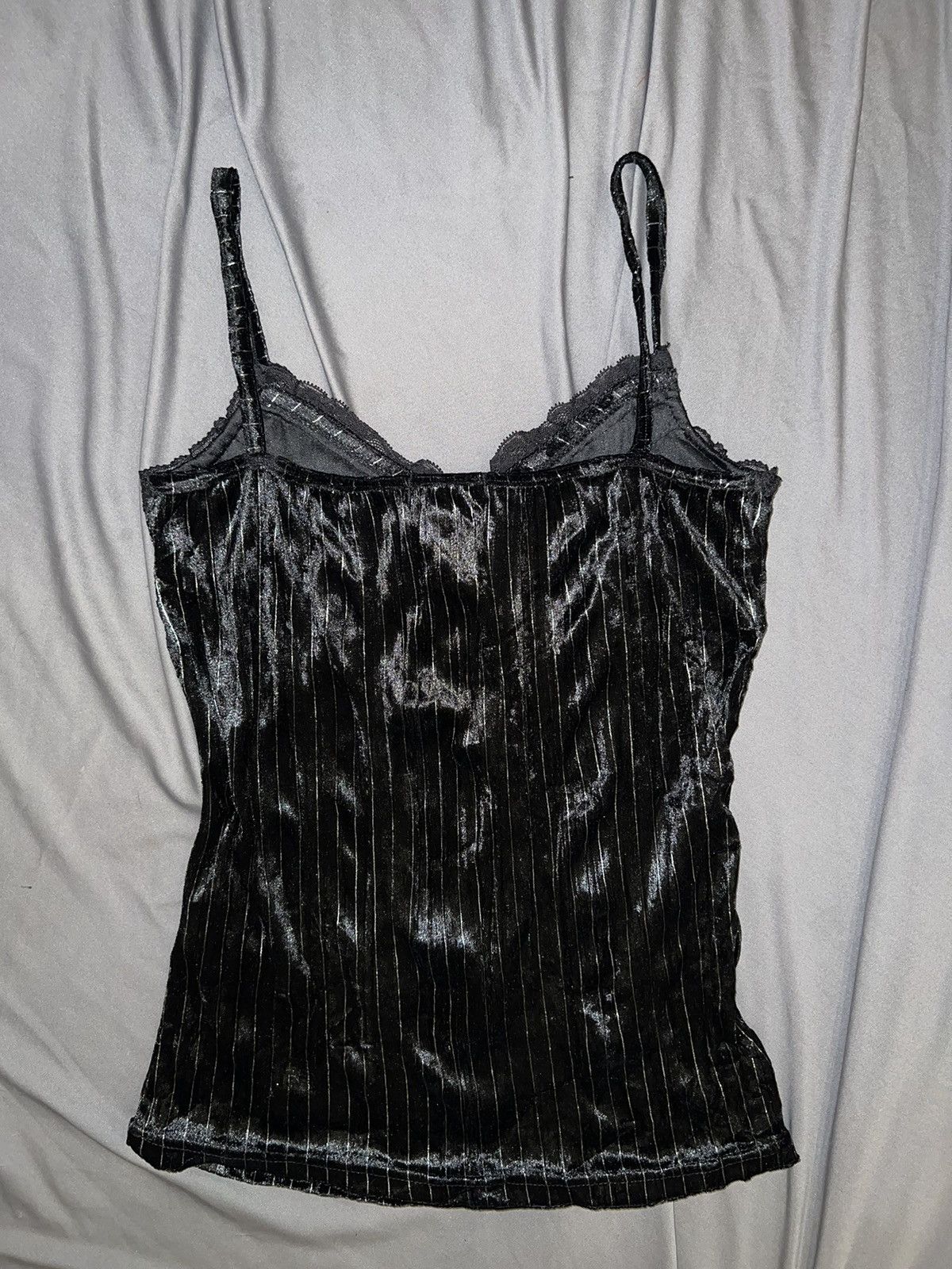 Japanese Brand Black velvet lace camisole 🌺🖤 Size L / US 10 / IT 46 - 4 Thumbnail