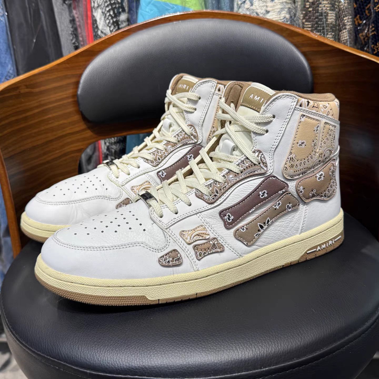 Amiri AMIRI White & Brown Paisley K15 Size US 12 / EU 45 - 1 Thumbnail