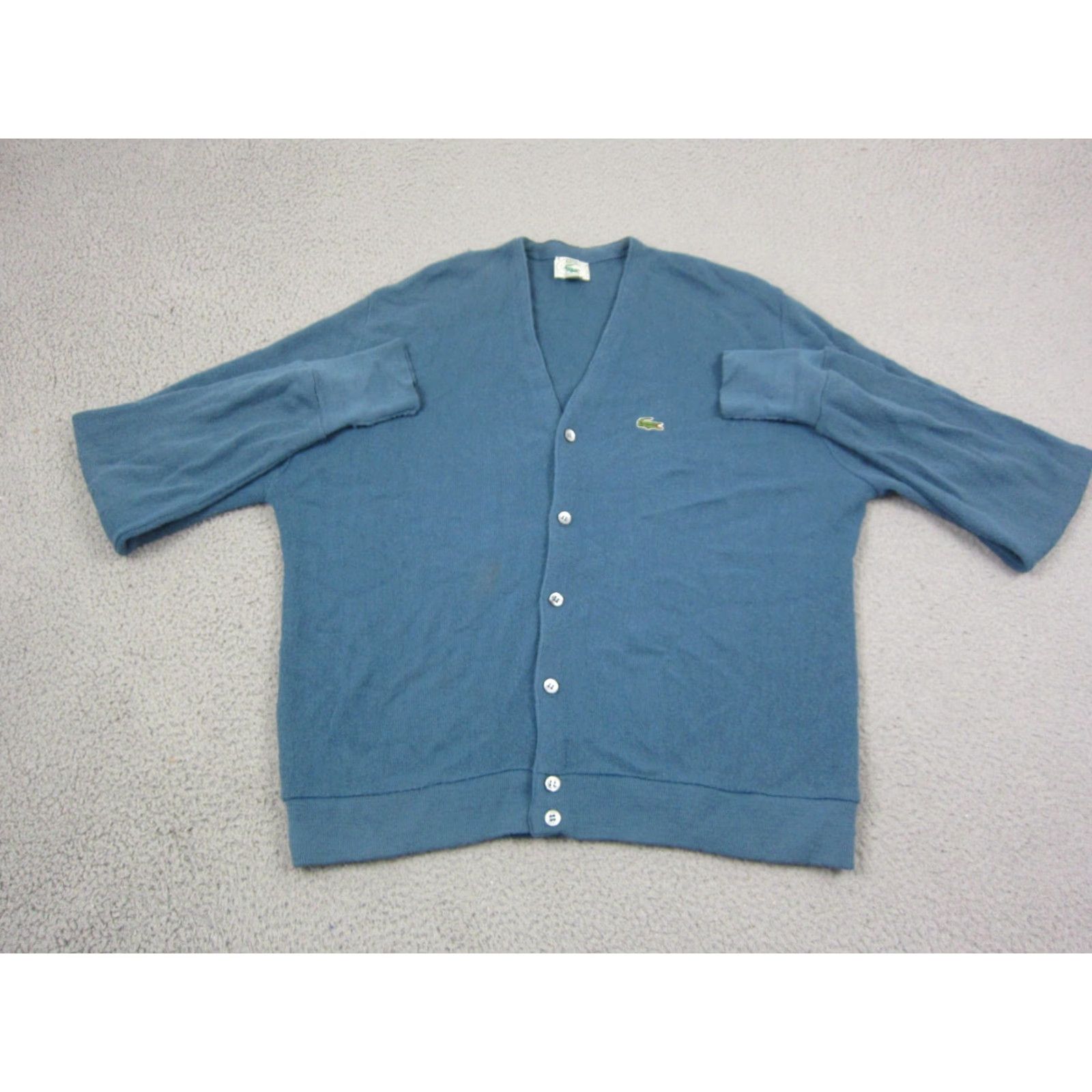 Lacoste VINTAGE Lacoste Cardigan Mens XL Blue Sweater 80s IZOD Made in USA Lacoste Cardigan XL Mens Blue 80s Vintage Cardigan Size US XL / EU 56 / 4 - 2 Thumbnail