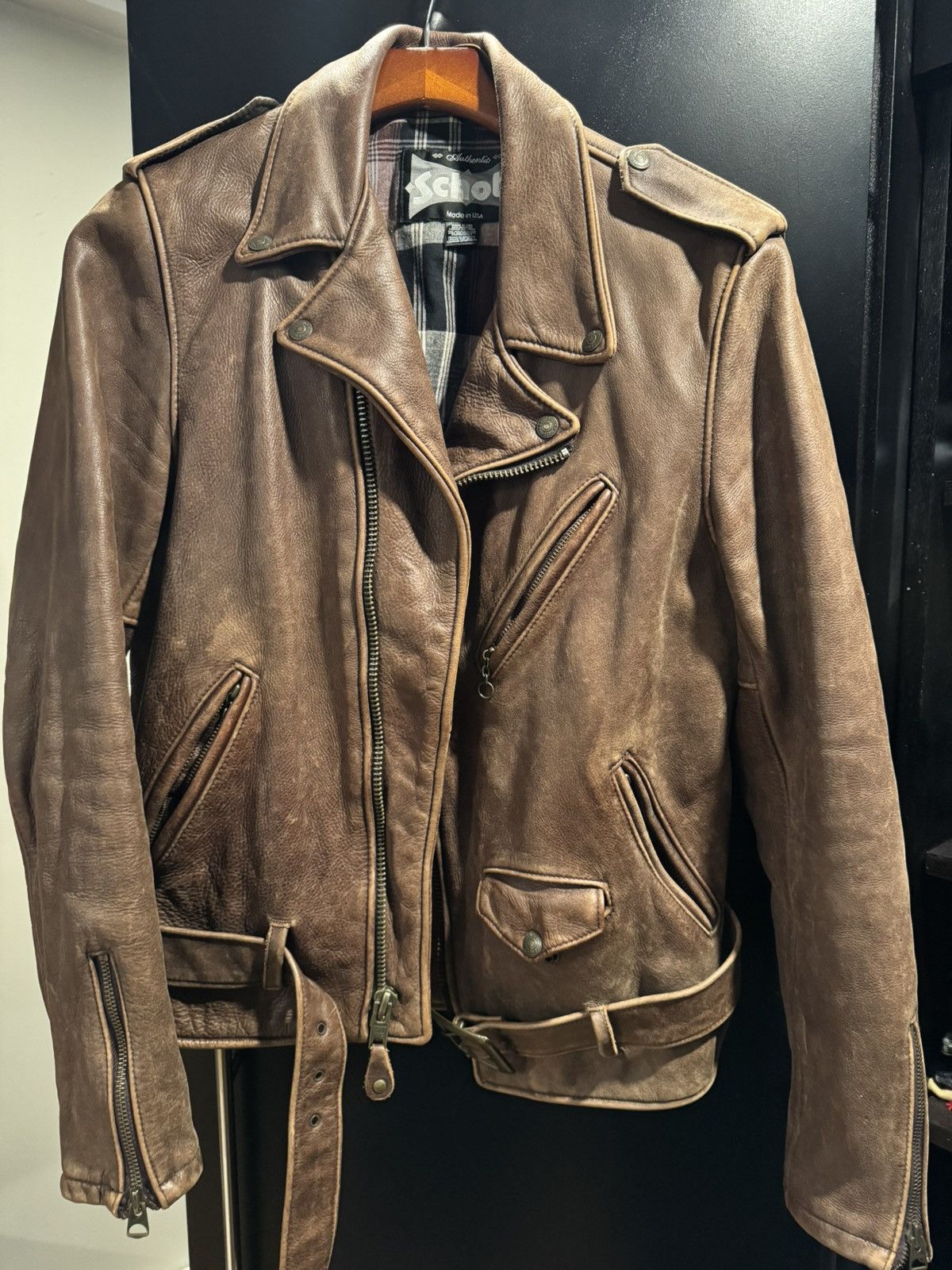 Schott NYC 626VN Perfecto Leather Jacket Vintage Brown