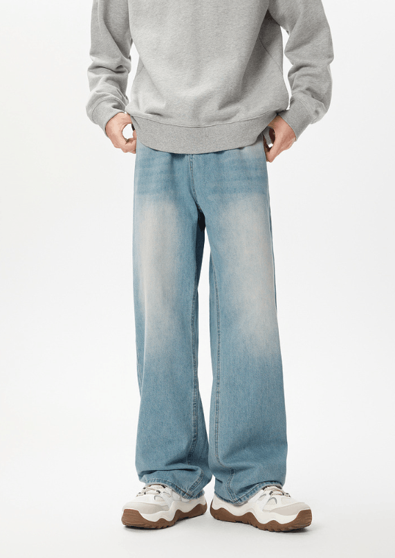 Japanese Brand × Jean High street washed distressed men's cleanfit wide-leg jeans Size US 32 / EU 48 - 1 Thumbnail