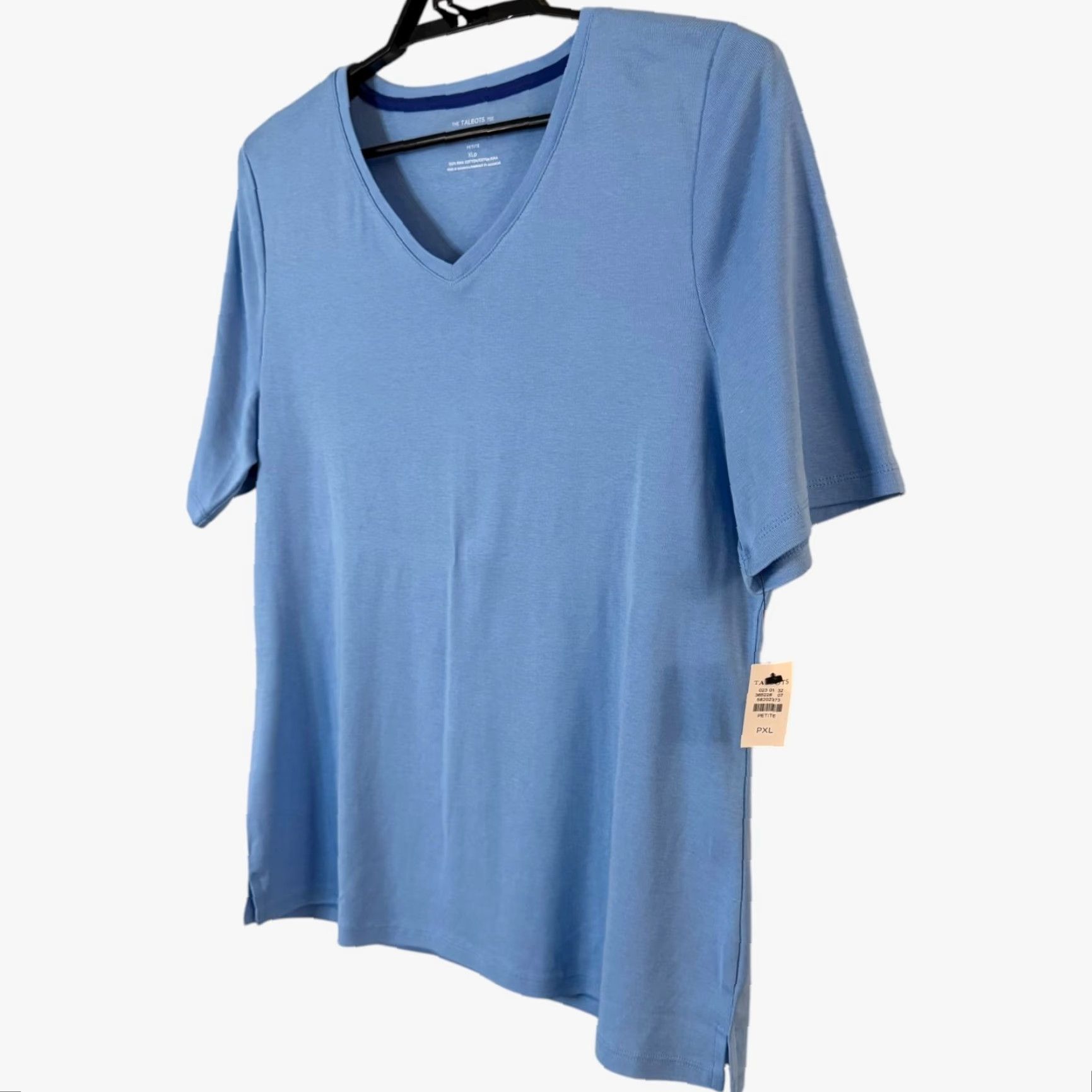 Talbots Talbots T-Shirt Short Sleeve V-Neck Blue 100% Pima Cotton Petite XL New Womens New with Tags Size XL / US 12-14 / IT 48-50 - 2 Thumbnail