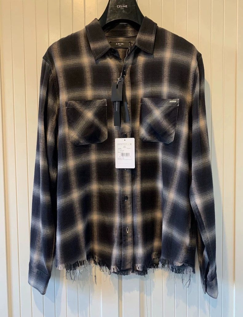 Amiri Amiri hem destroyed rock checkered shirt Size US L / EU 52-54 / 3 - 1 Thumbnail