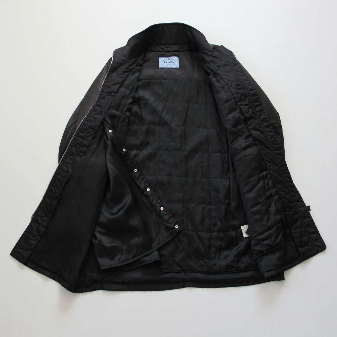 Prada 🔥F/W09 Prada Leather/Nylon Black Overcoat Size US XL / EU 56 / 4 - 8 Thumbnail