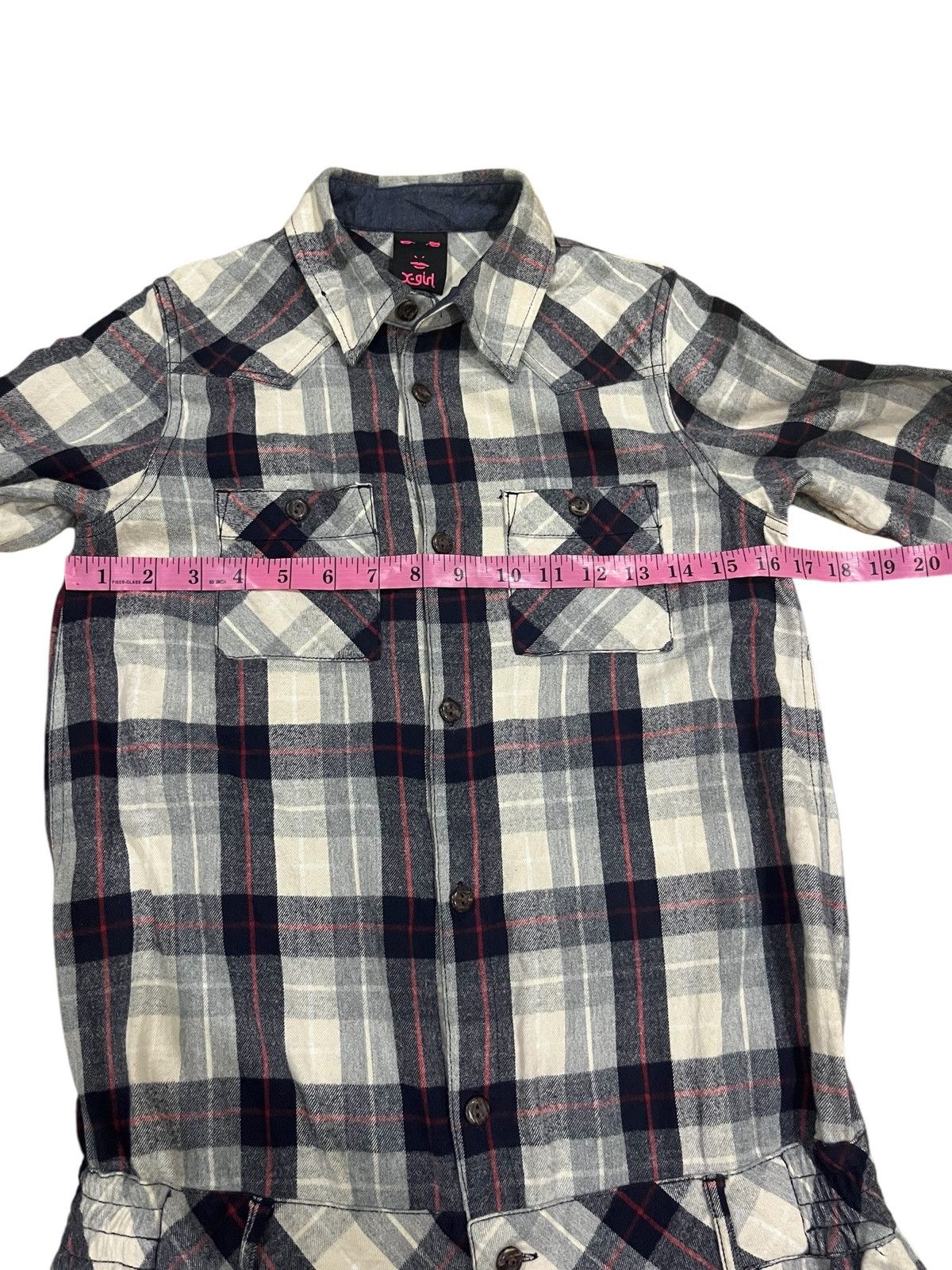 Japanese Brand X-girl checkered longsleeve short set up all in one jumpsuit Size XS / US 0-2 / IT 36-38 - 18 Thumbnail