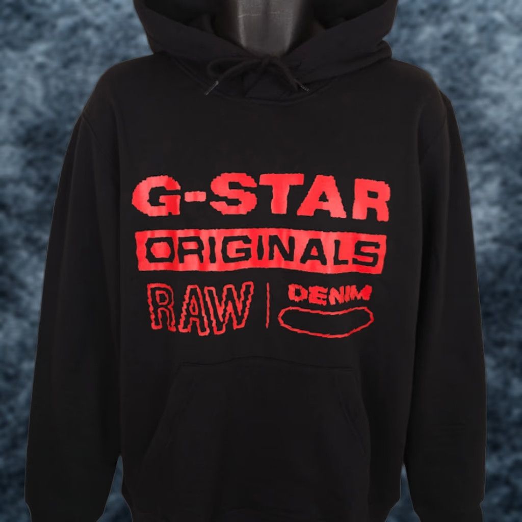 Vintage G-STAR RAW Hoodie Mens Size Large Black Red Distressed Pullover NEW Size US L / EU 52-54 / 3 - 1 Thumbnail