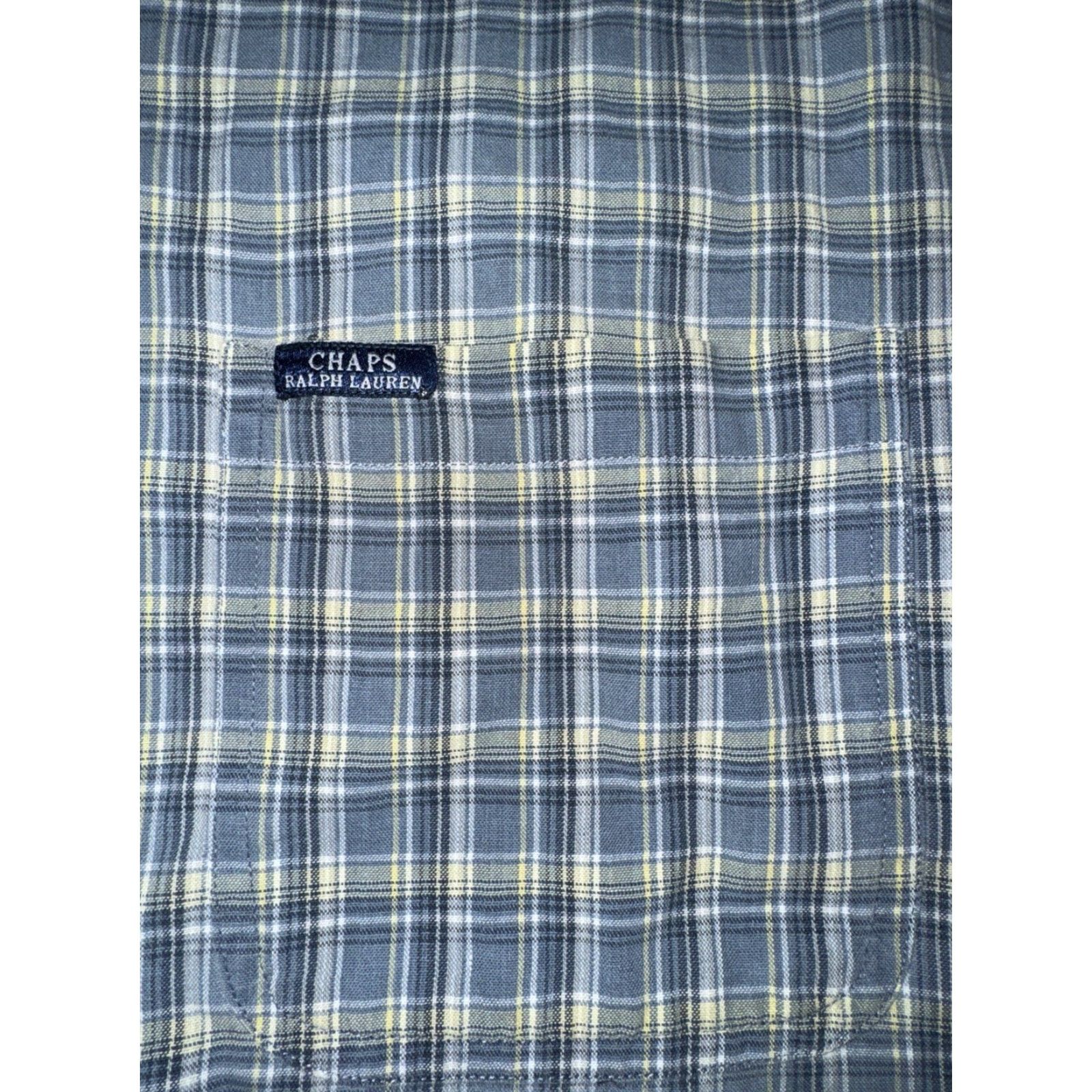 Chaps VINTAGE Chaps Ralph Lauren Plaid Button-Up Shirt Blue Short Sleeve Men’s Large Size US L / EU 52-54 / 3 - 2 Thumbnail