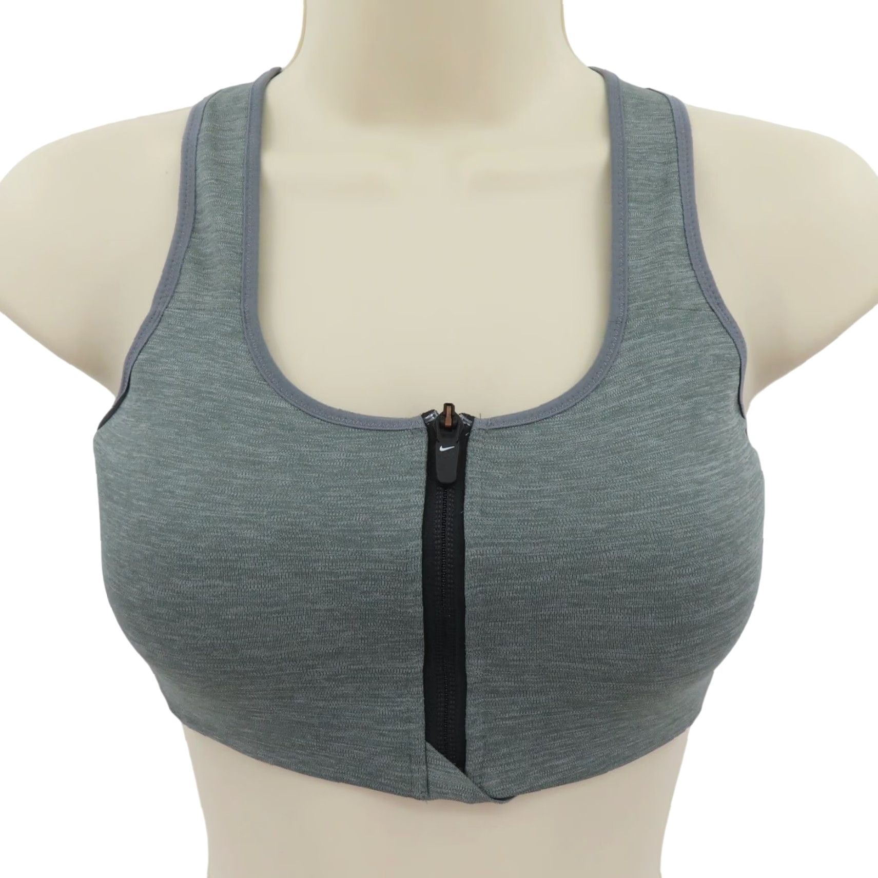 Nike VINTAGE NIKE Womens XS Front Closure Zip Sports Bra Padded Wireless Racerback Size ONE SIZE - 2 Thumbnail