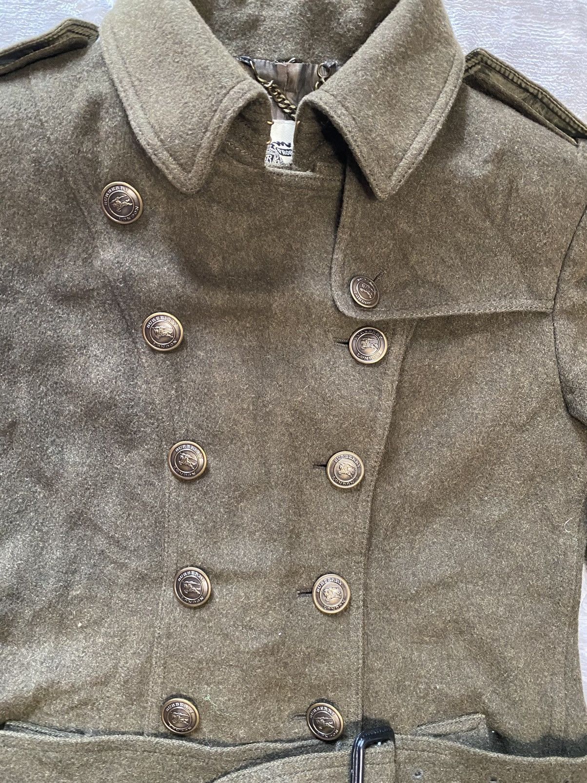 Burberry Burberry London Khaki Wool & Cashmere Trench Coat Size XS / US 0-2 / IT 36-38 - 6 Thumbnail