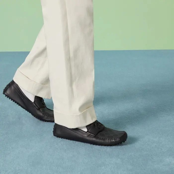 Gucci o1s1wg111025 Men's Driver With Interlocking G Shoes in Black Size US 11 / EU 44 - 2 Thumbnail