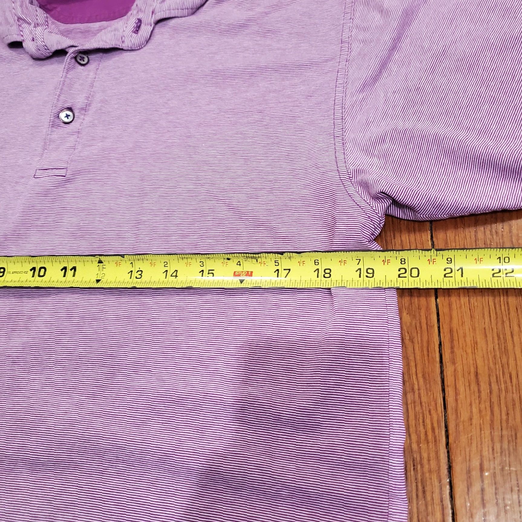 Vintage Bobby Jones Polo Shirt Mens M Purple Striped Golf Performance Stretch Shirt Size US M / EU 48-50 / 2 - 5 Thumbnail