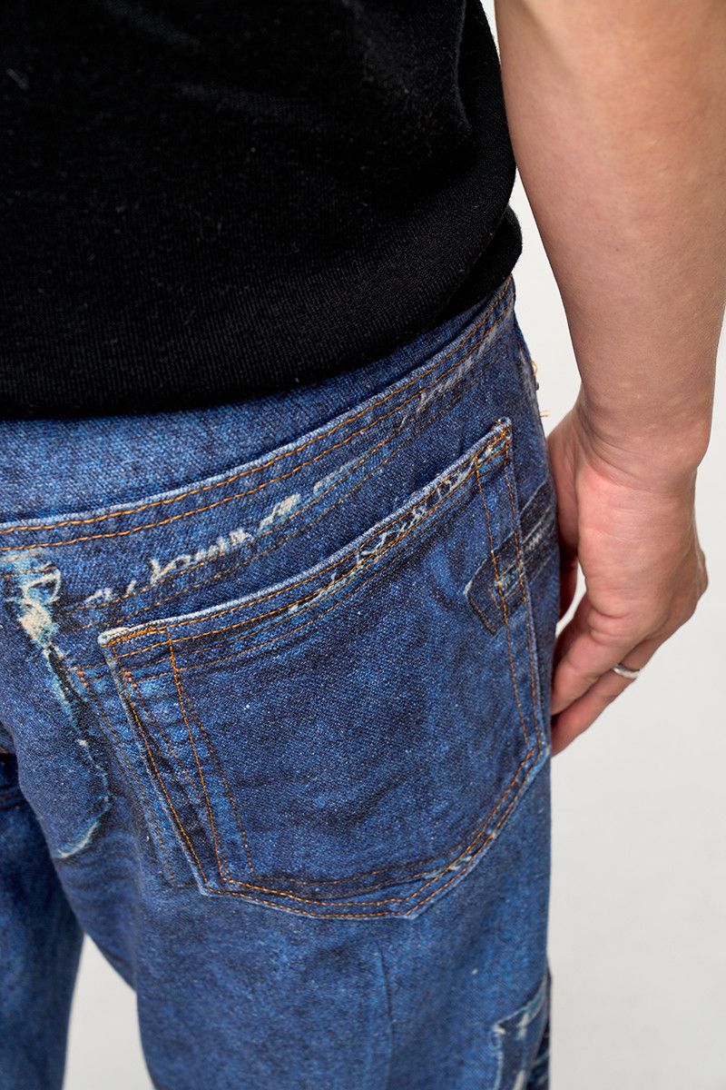 Japanese Brand × Jean Hand Painted Printed 3D Jeans Wide Leg Size US 36 / EU 52 - 5 Thumbnail