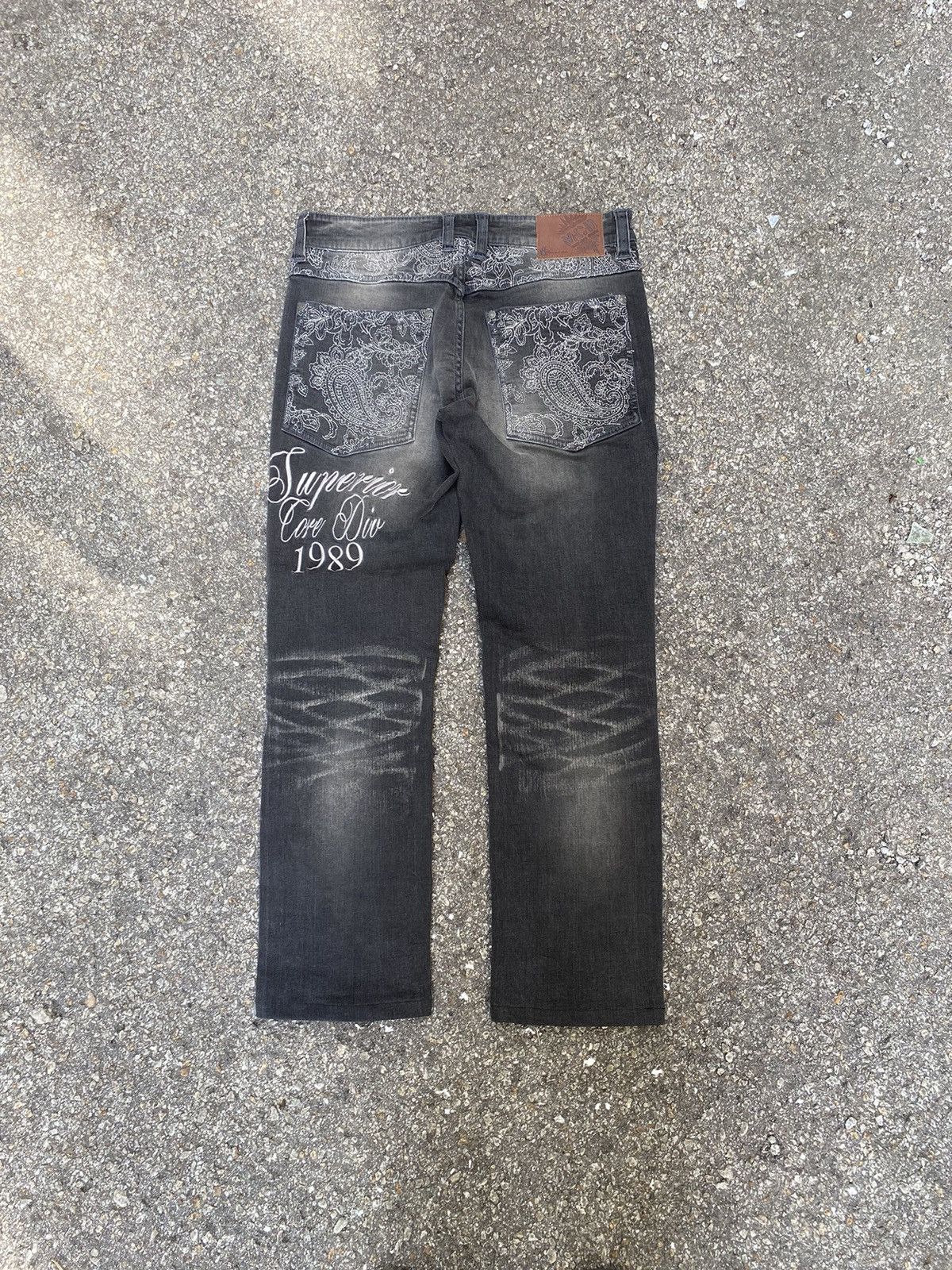 Hysteric Glamour MCD Jeans Embroidered Punk Style Denim Size US 30 / EU 46 - 2 Thumbnail
