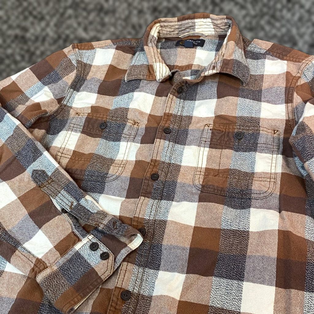 Vintage VINTAGE Wallin & Bros Flannel Shirt Men L Brown Plaid Button Up Cotton Buffalo Check Size US L / EU 52-54 / 3 - 1 Thumbnail